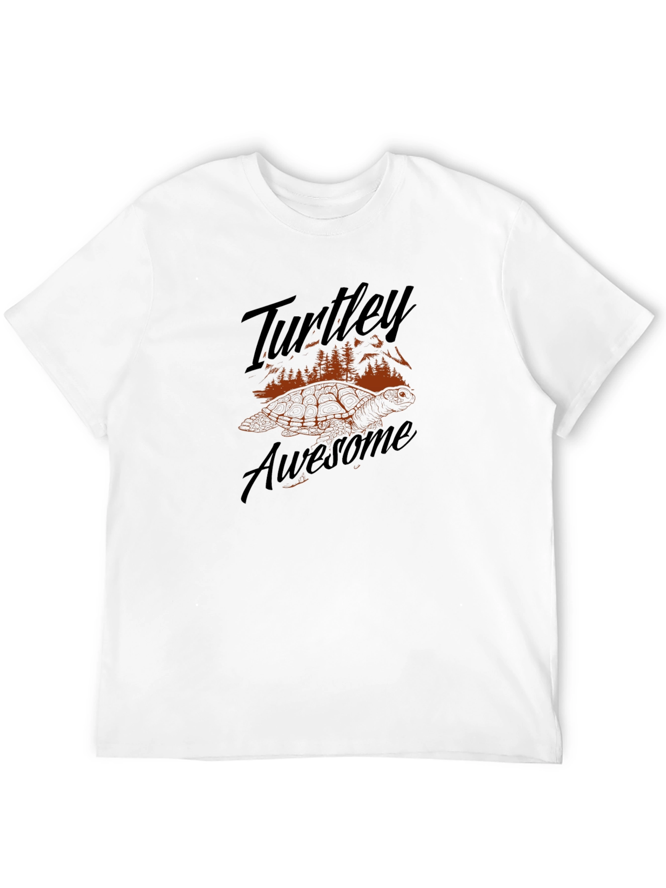 Turtle Graphic Black T-Shirt - Turtley Awesome