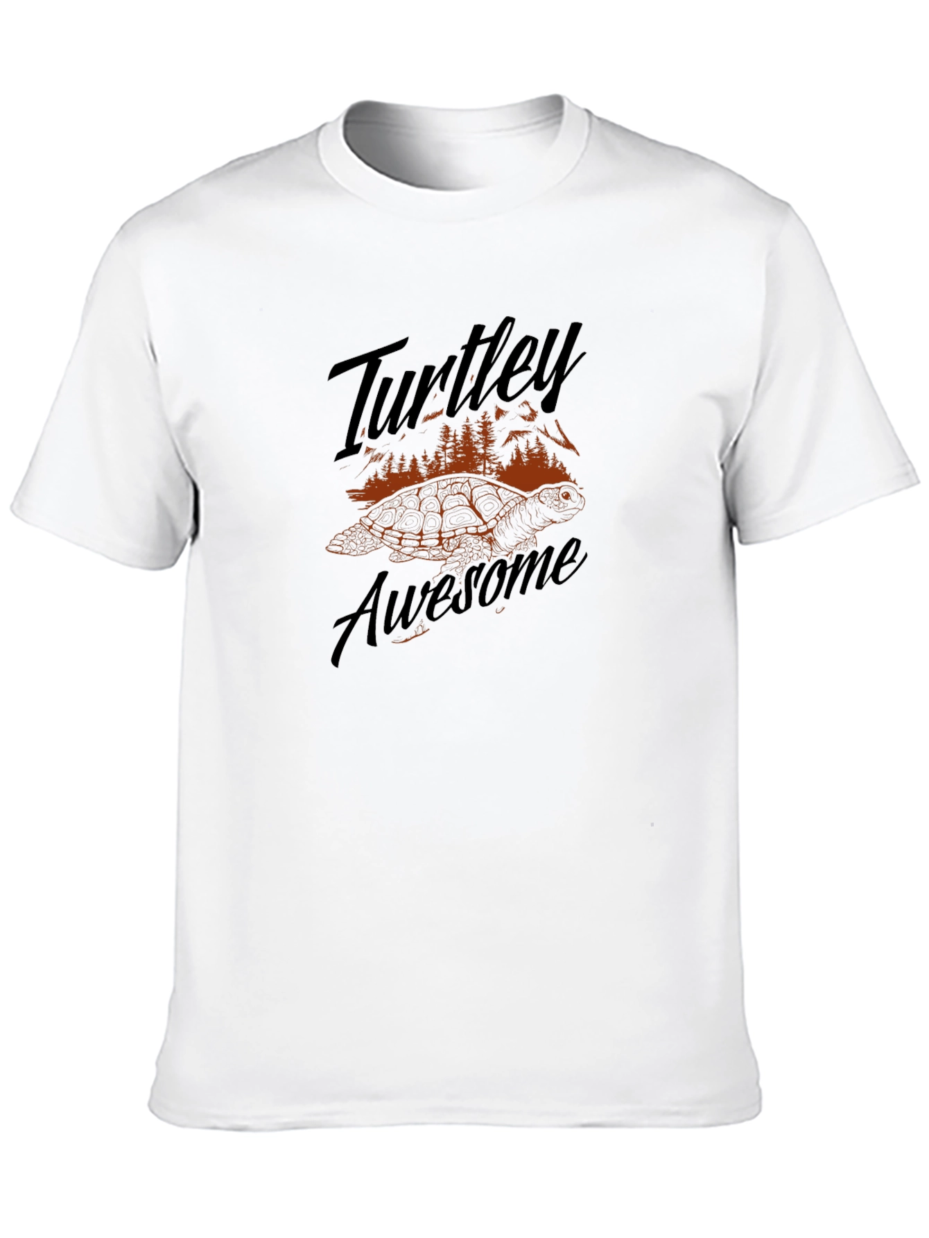 Turtle Graphic Black T-Shirt - Turtley Awesome