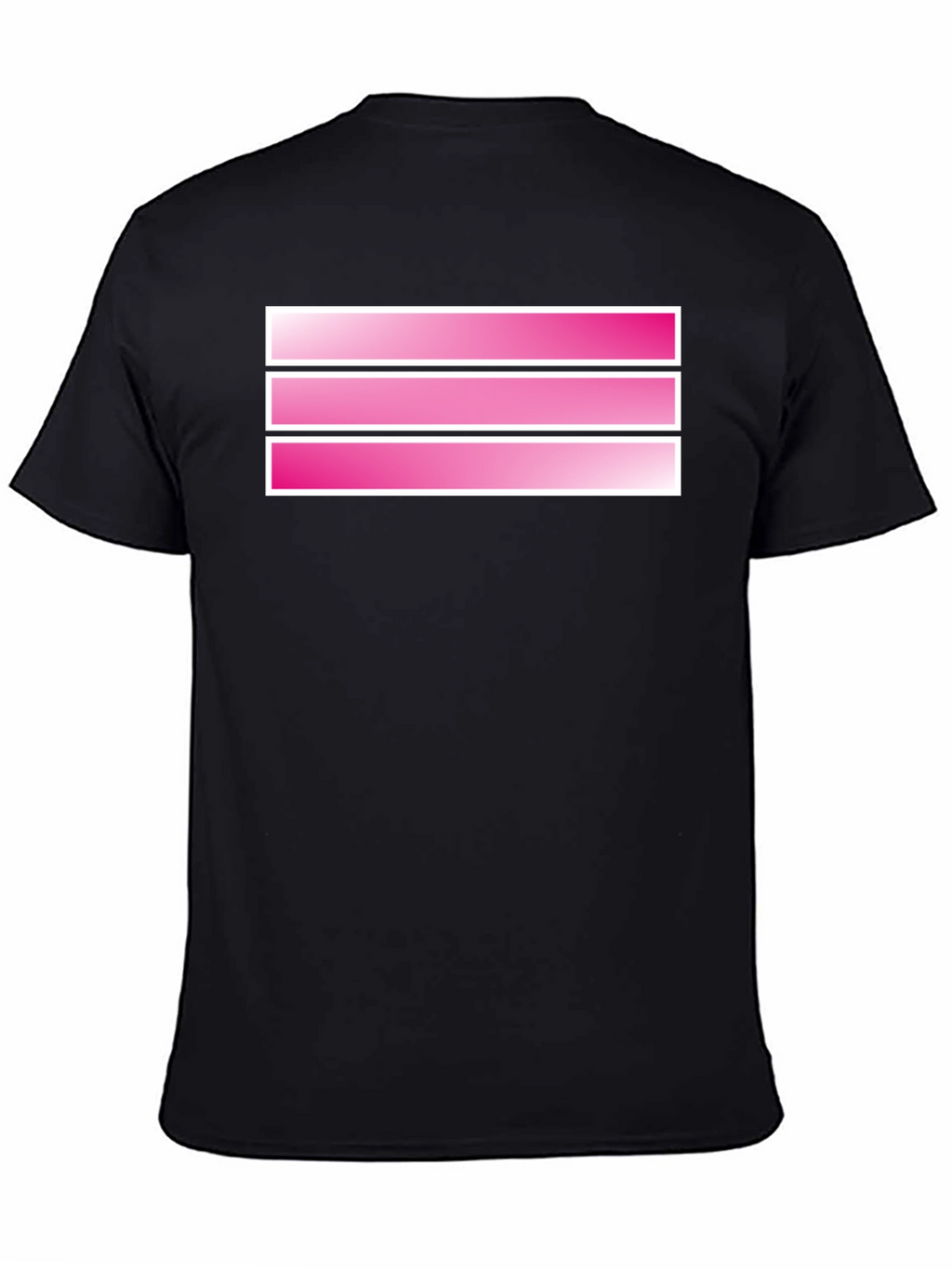 Striped Pink Graphic Tee - Mens Black T-Shirt