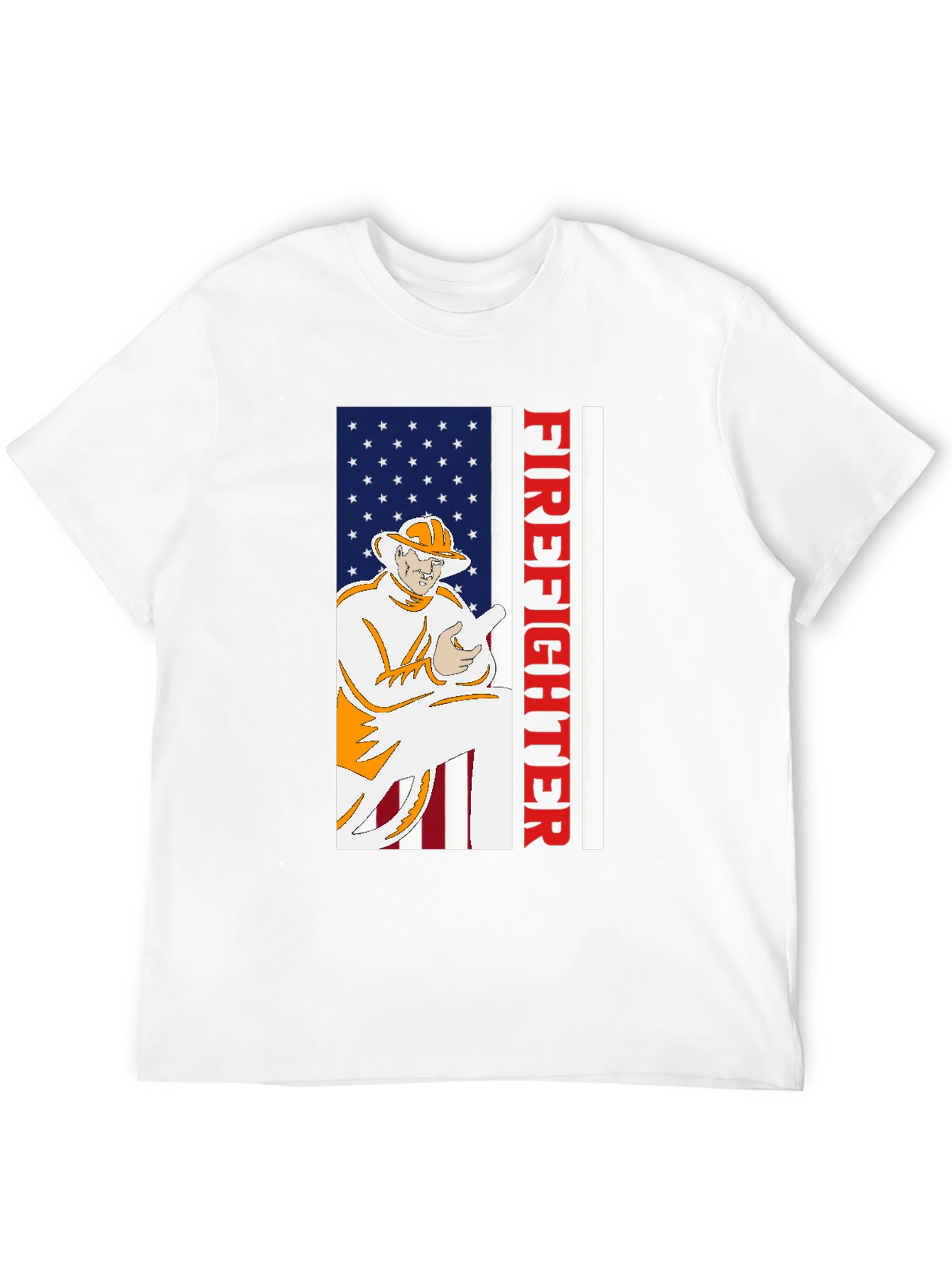 Firefighter USA Flag Graphic T-Shirt