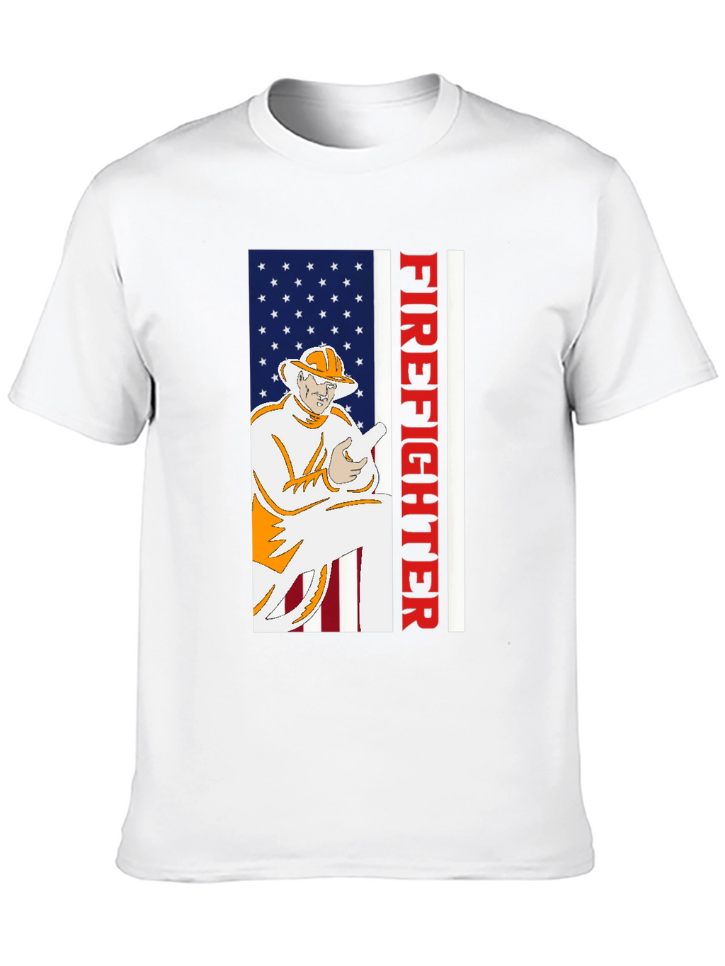 Firefighter USA Flag Graphic T-Shirt