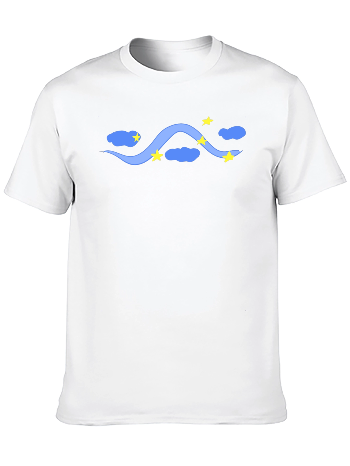 Starry Night Tee - Black Cotton T-Shirt Celestial Design