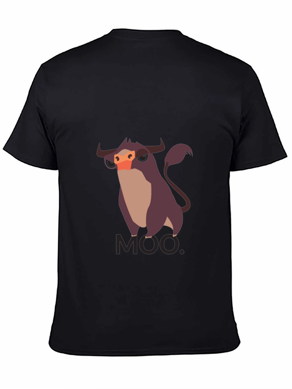 Moo Cow Graphic Tee - Black Cotton T-Shirt