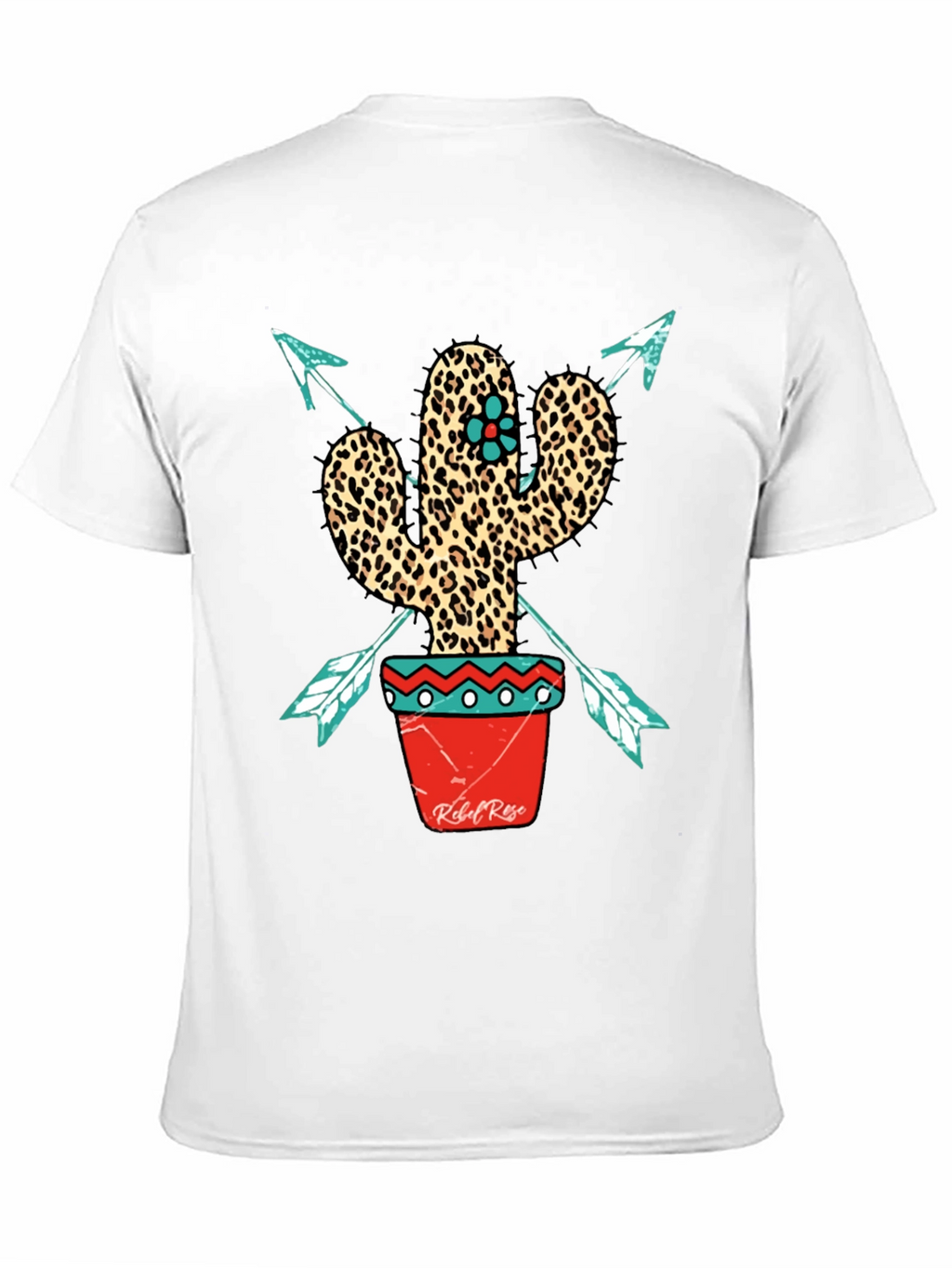 Leopard Print Cactus Graphic Tee - Western Style