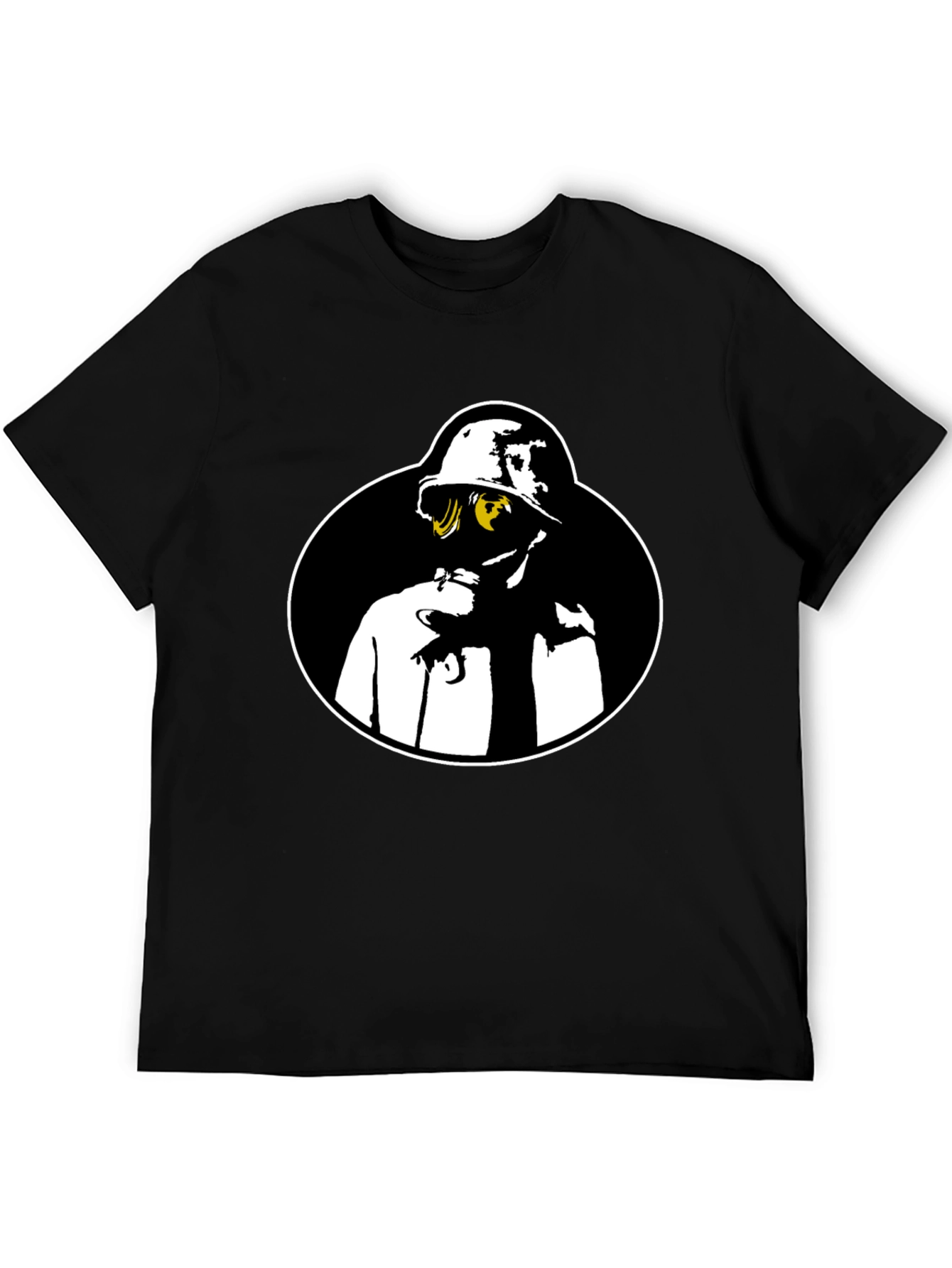Gas Mask Graphic Tee - Black Crew Neck Shirt