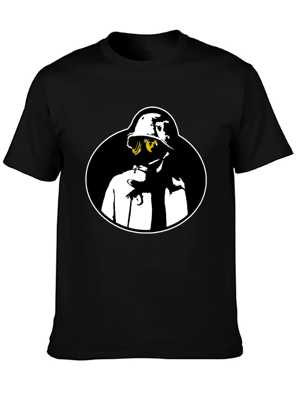 Gas Mask Graphic Tee - Black Crew Neck Shirt