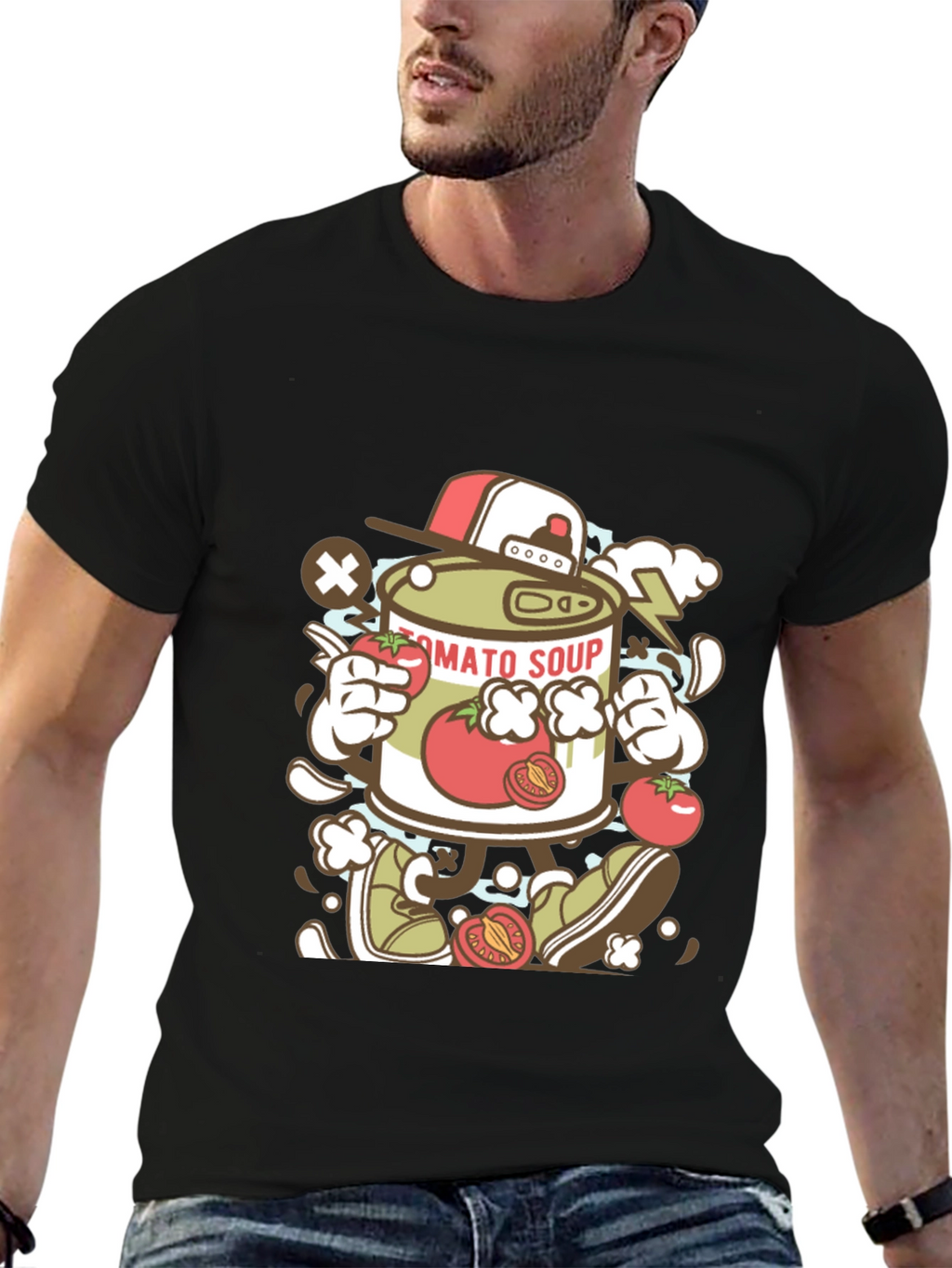 Tomato Soup Can Cartoon Graphic Tee