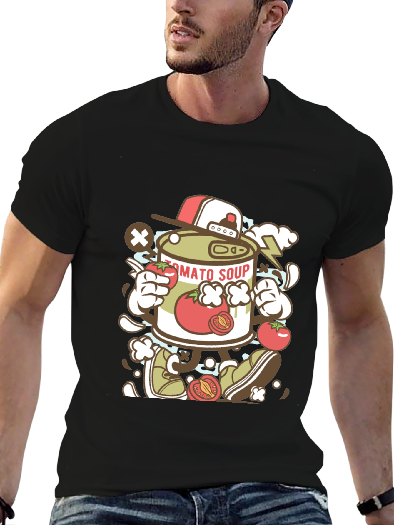Tomato Soup Can Cartoon Graphic Tee