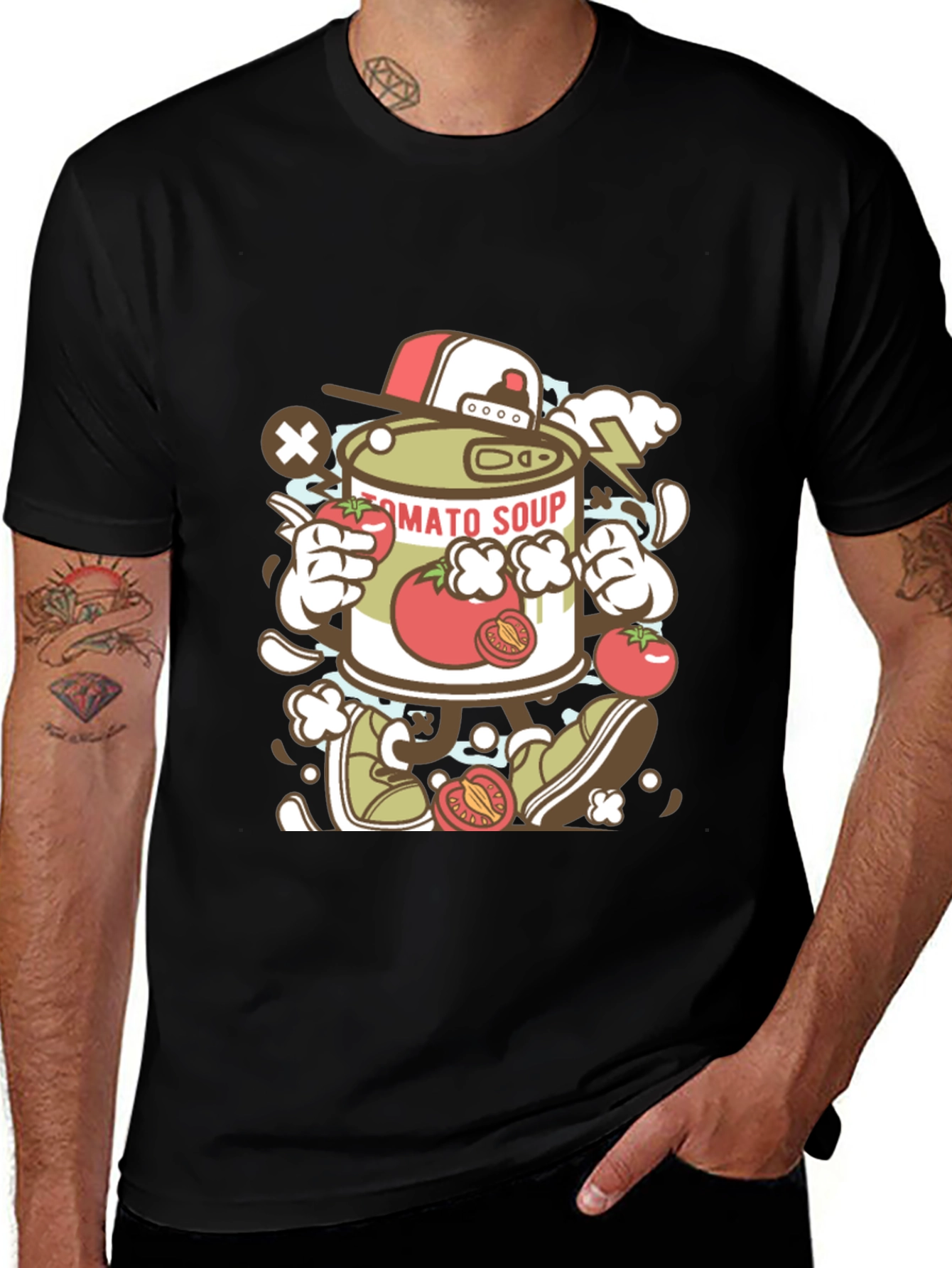 Tomato Soup Can Cartoon Graphic Tee