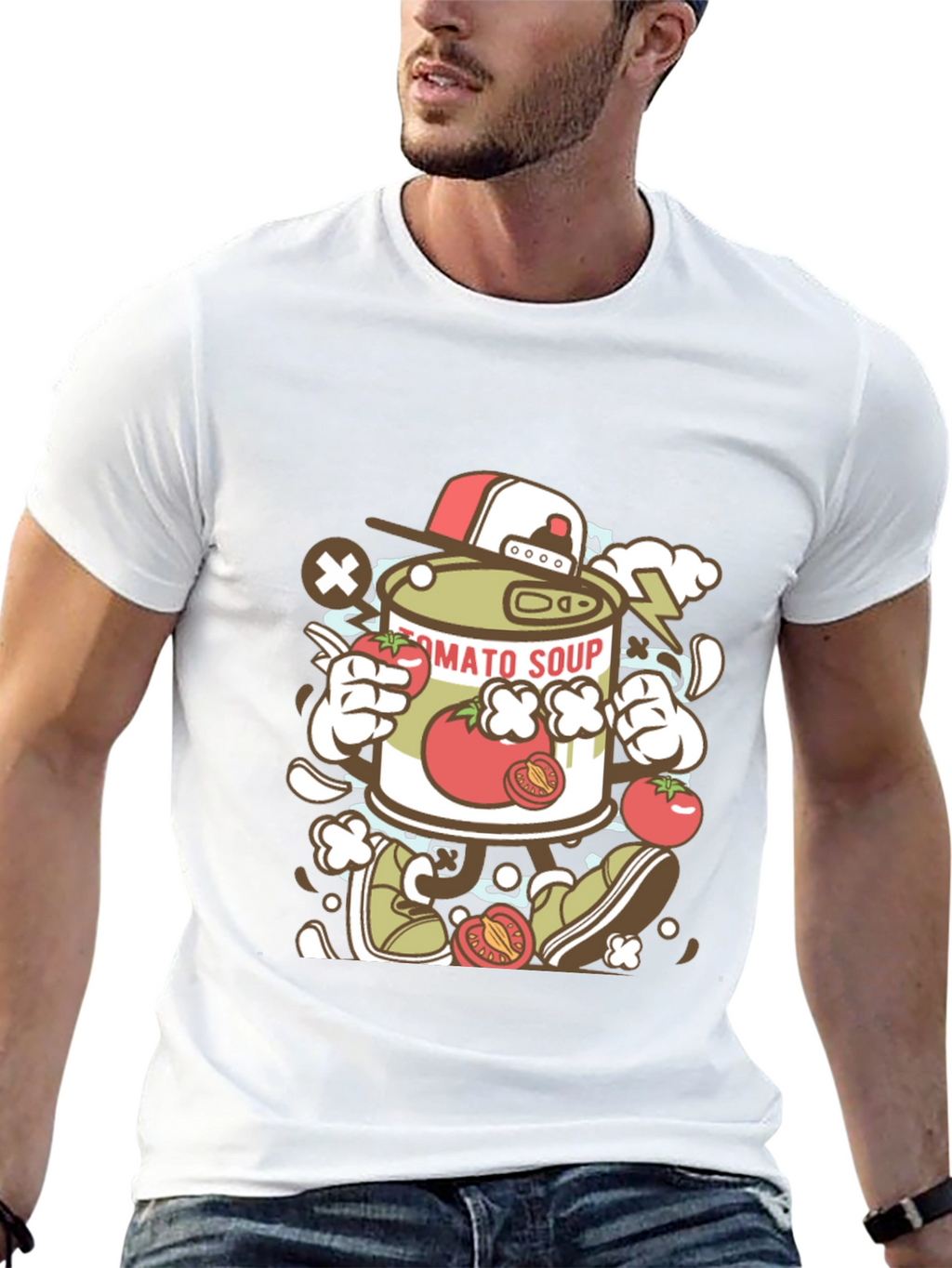Tomato Soup Can Cartoon Graphic Tee