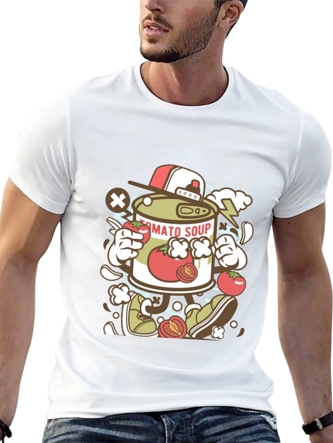 Tomato Soup Can Cartoon Graphic Tee