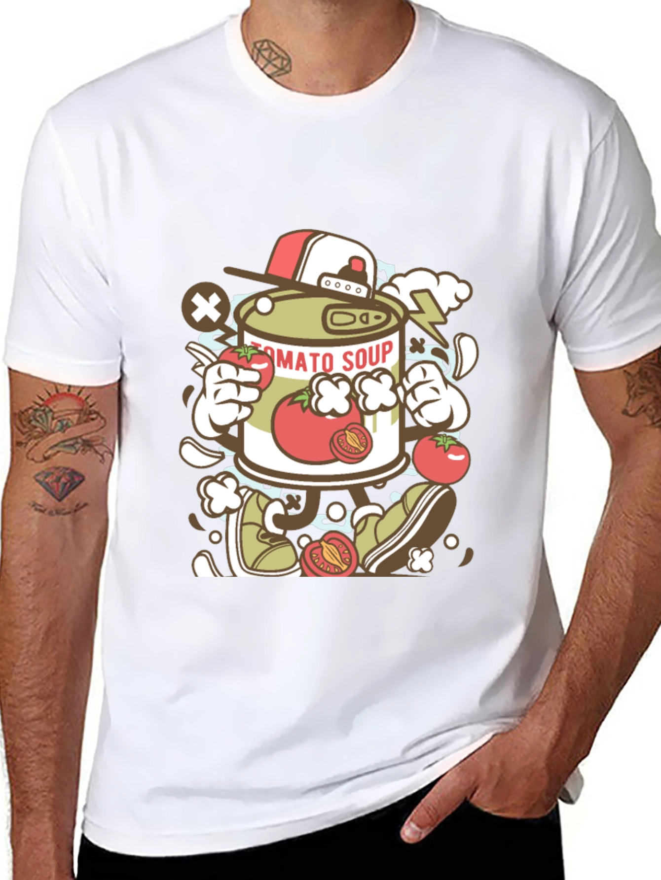 Tomato Soup Can Cartoon Graphic Tee