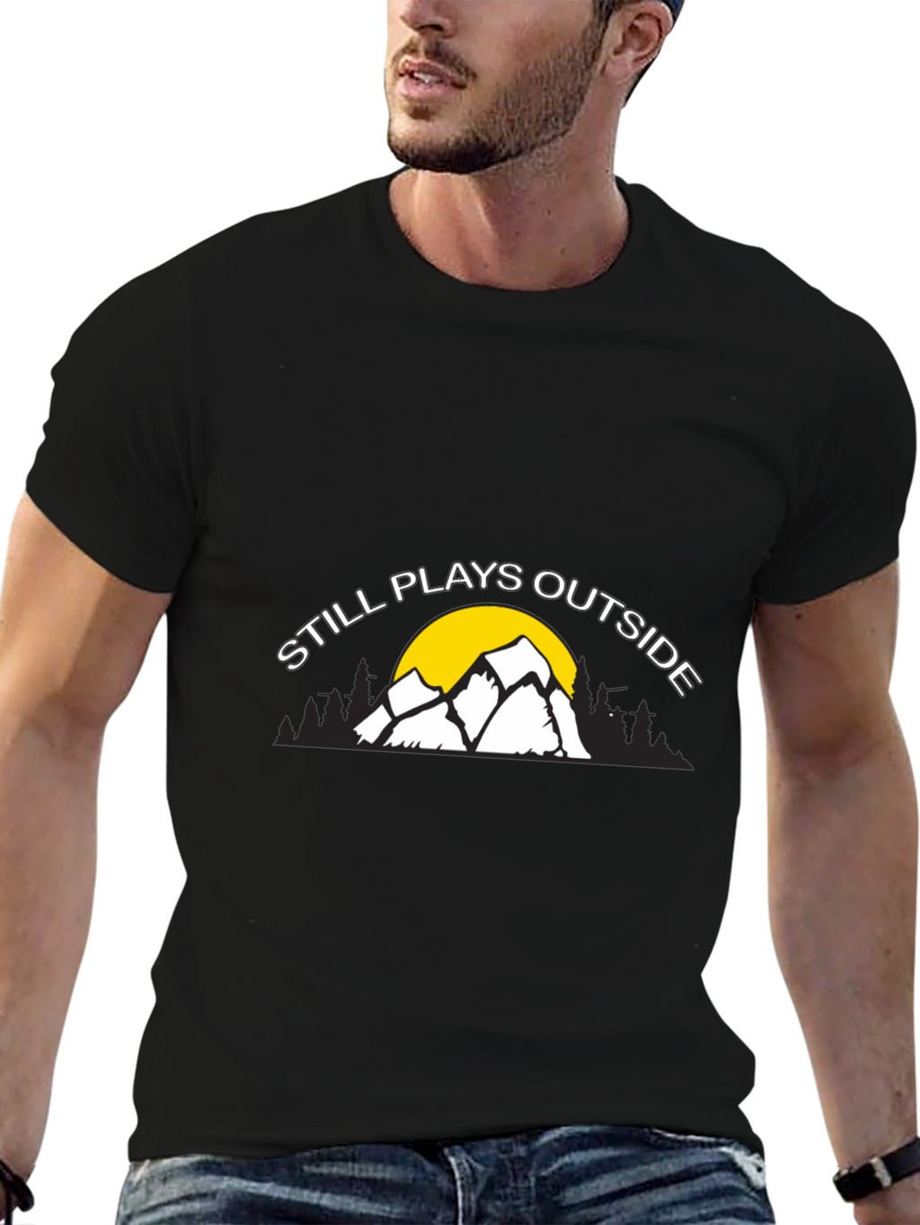 Still Plays Outside Graphic Tee - Black