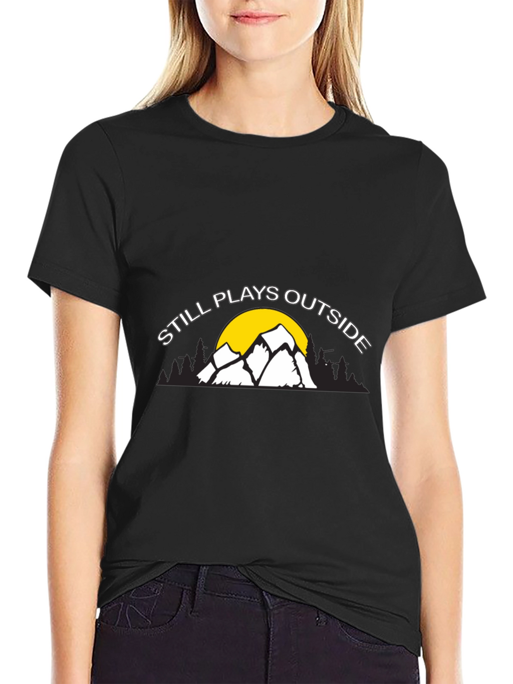 Still Plays Outside Graphic Tee - Black