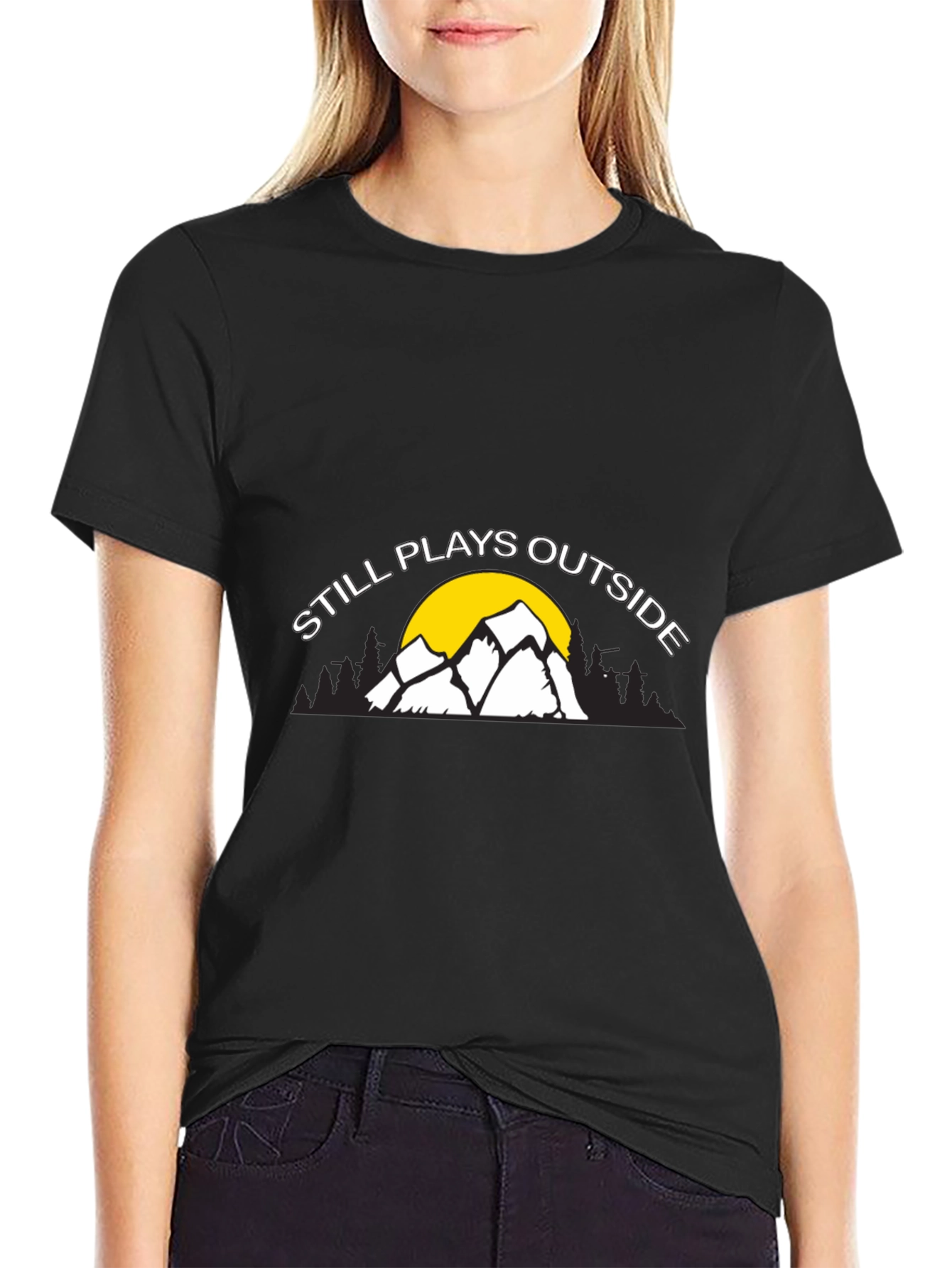 Still Plays Outside Graphic Tee - Black