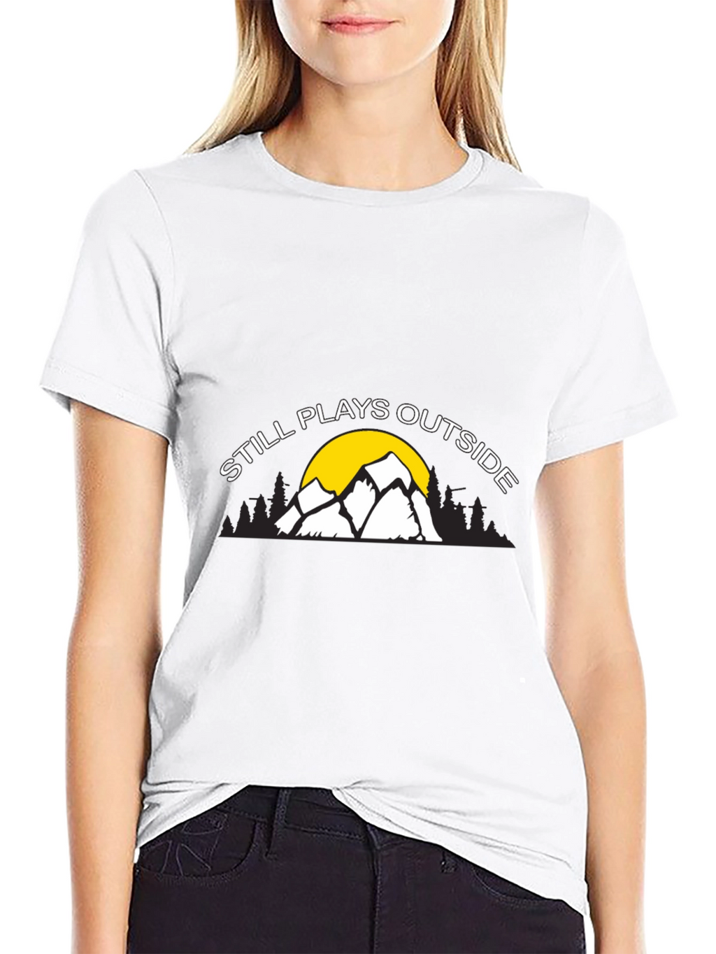 Still Plays Outside Graphic Tee - Black