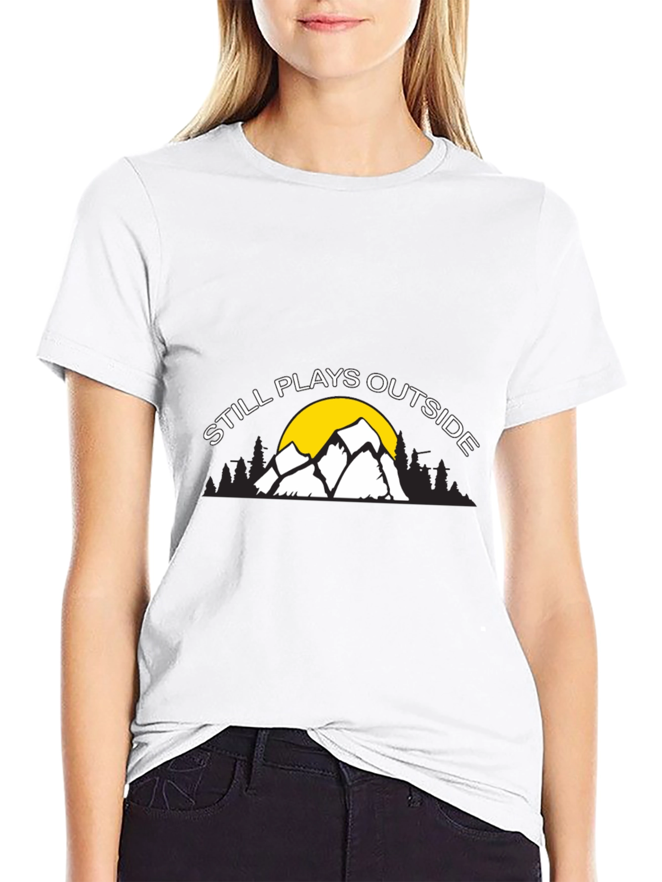 Still Plays Outside Graphic Tee - Black