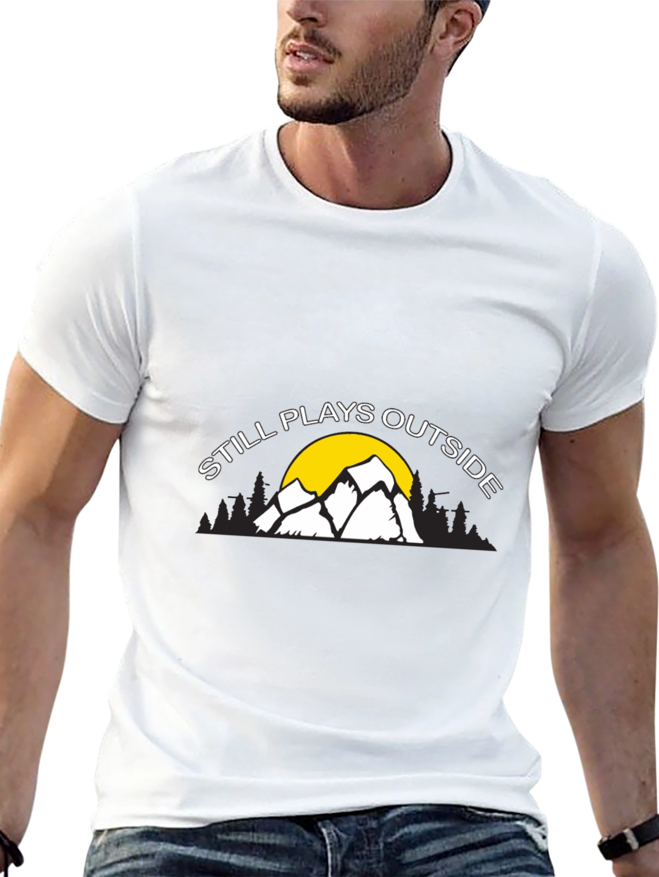 Still Plays Outside Graphic Tee - Black