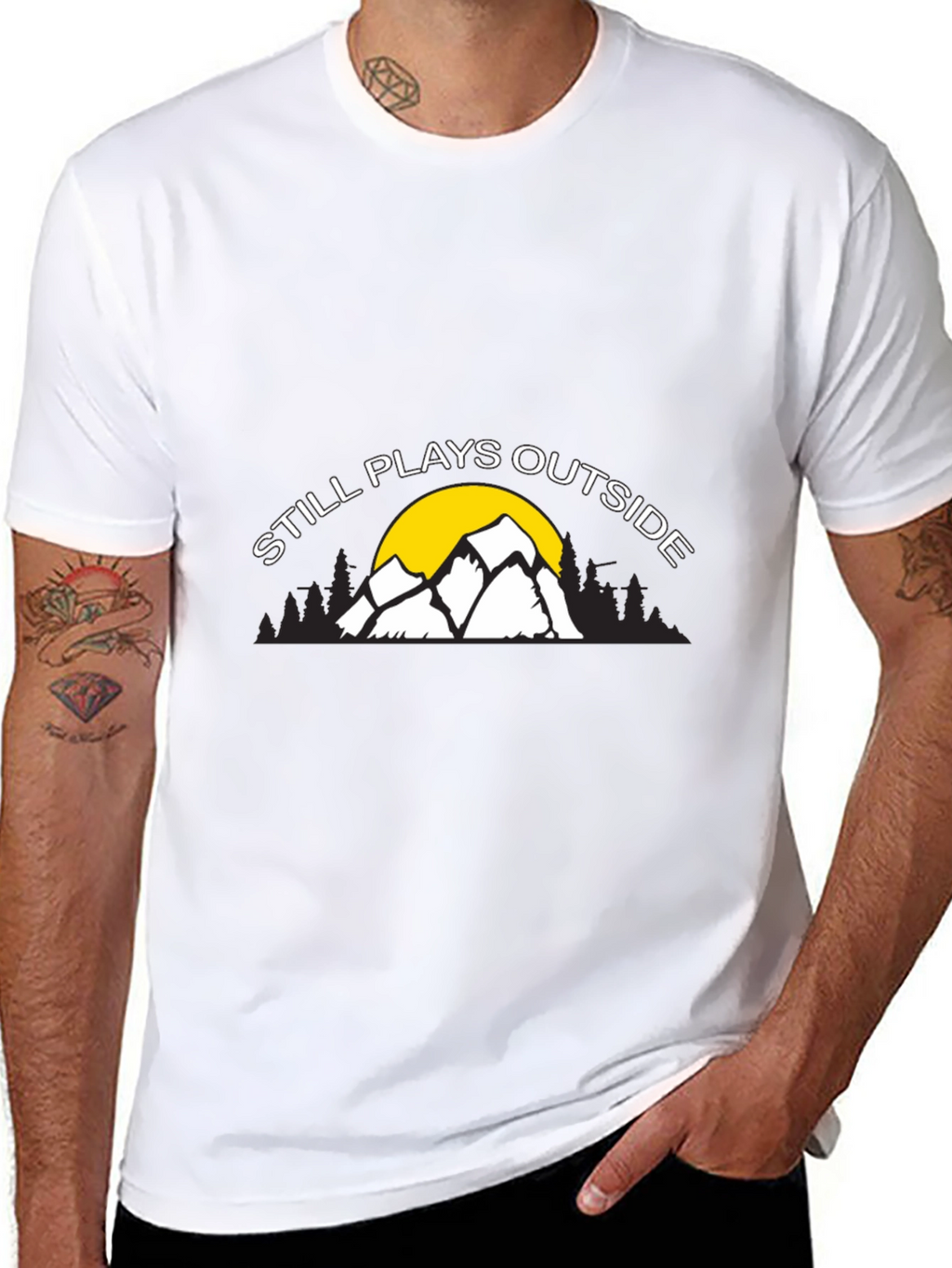 Still Plays Outside Graphic Tee - Black