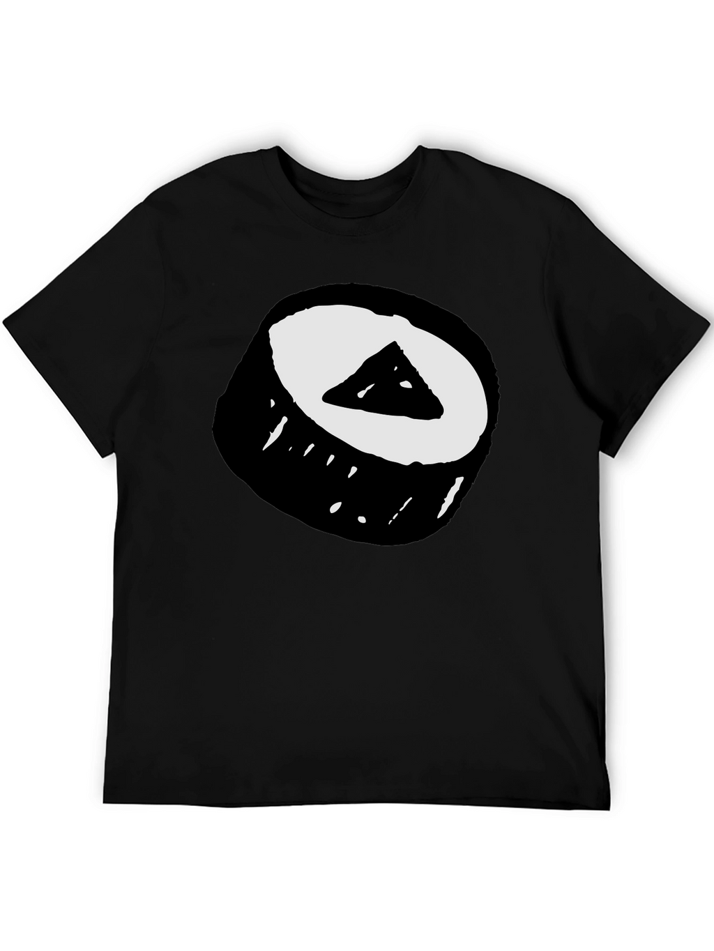 Sushi Roll Graphic Tee - Black Cotton T-Shirt