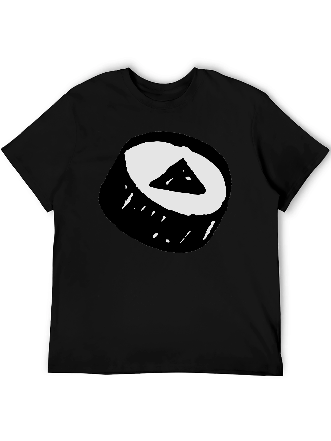Sushi Roll Graphic Tee - Black Cotton T-Shirt