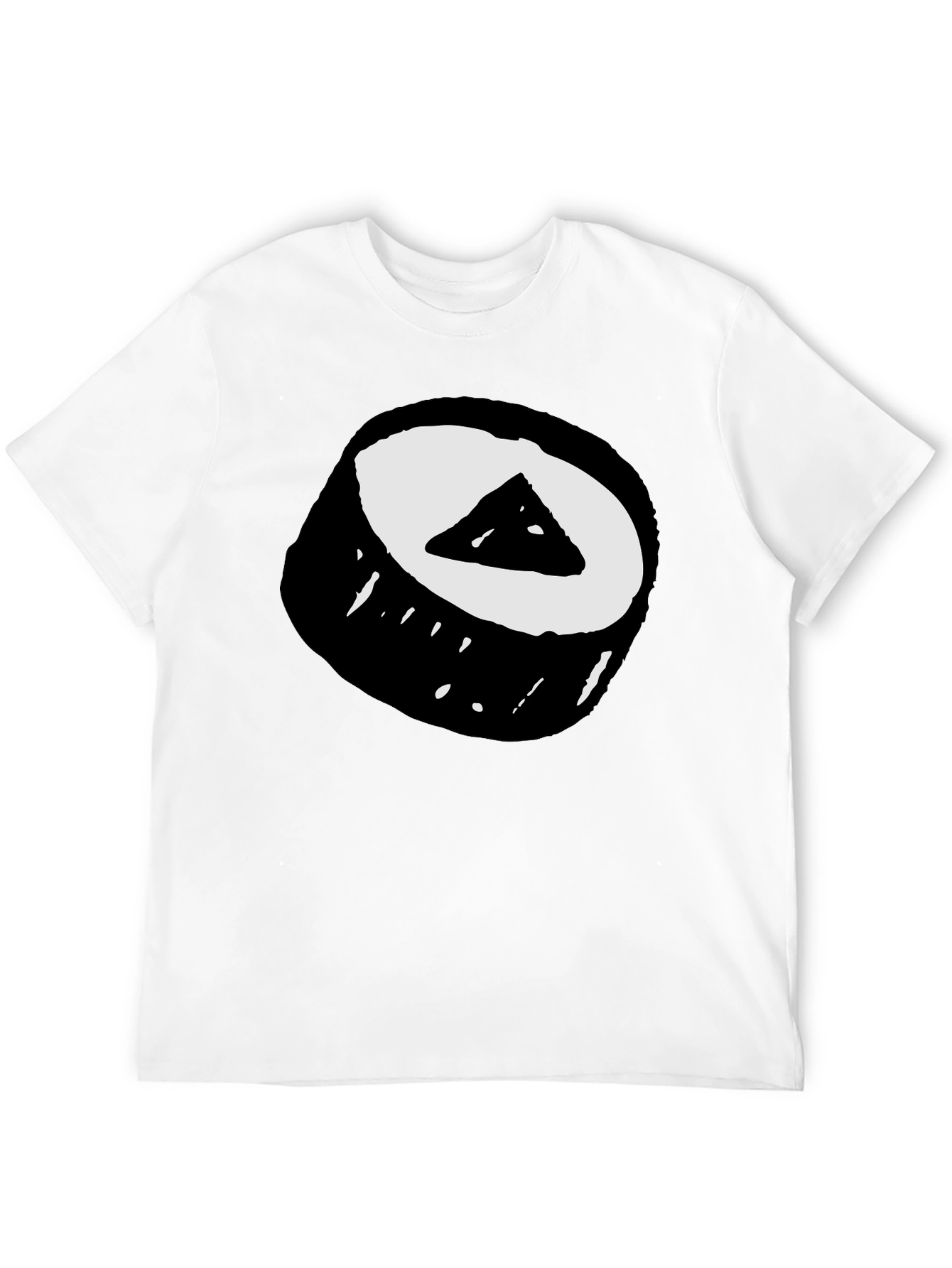 Sushi Roll Graphic Tee - Black Cotton T-Shirt