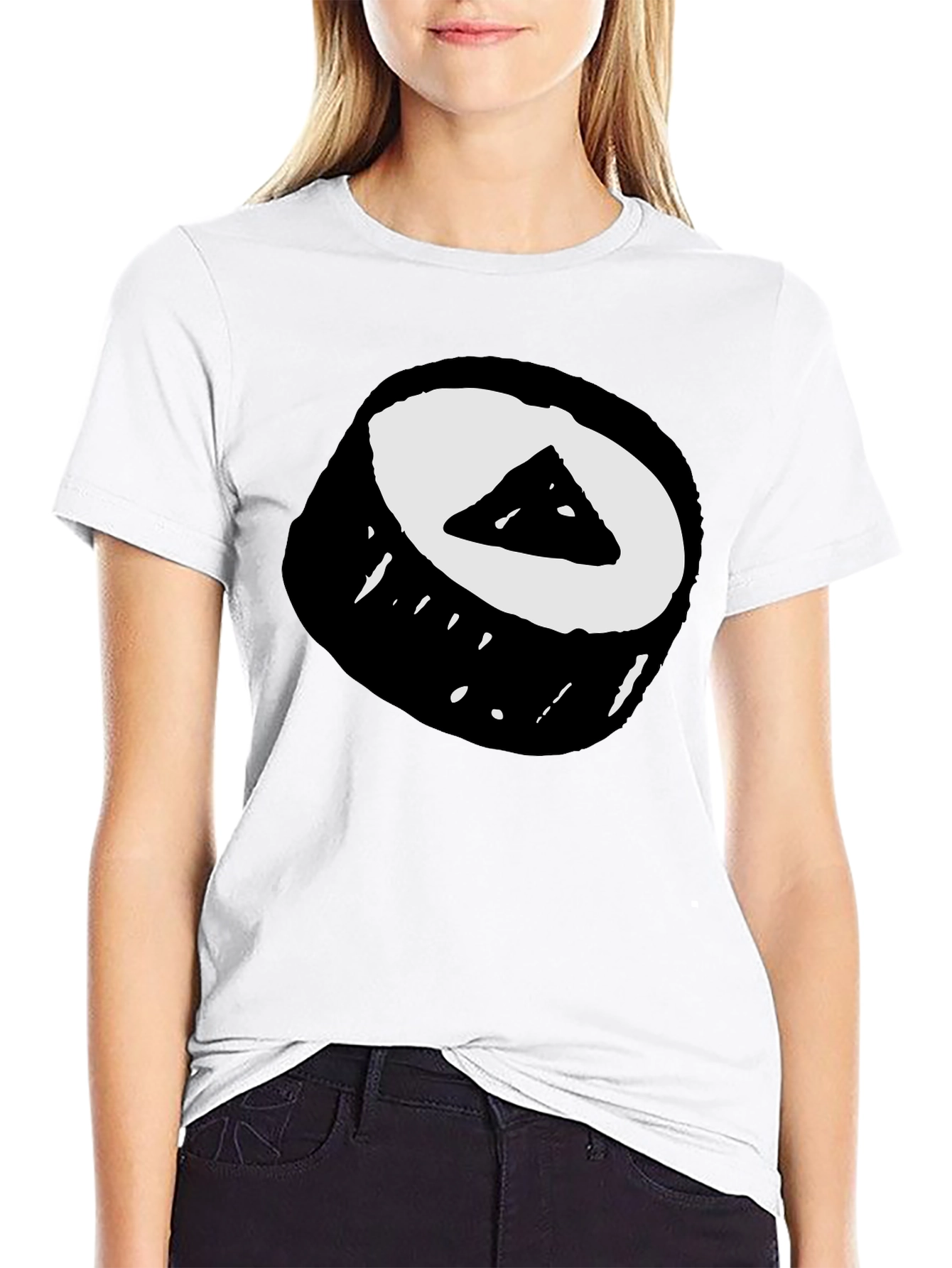 Sushi Roll Graphic Tee - Black Cotton T-Shirt