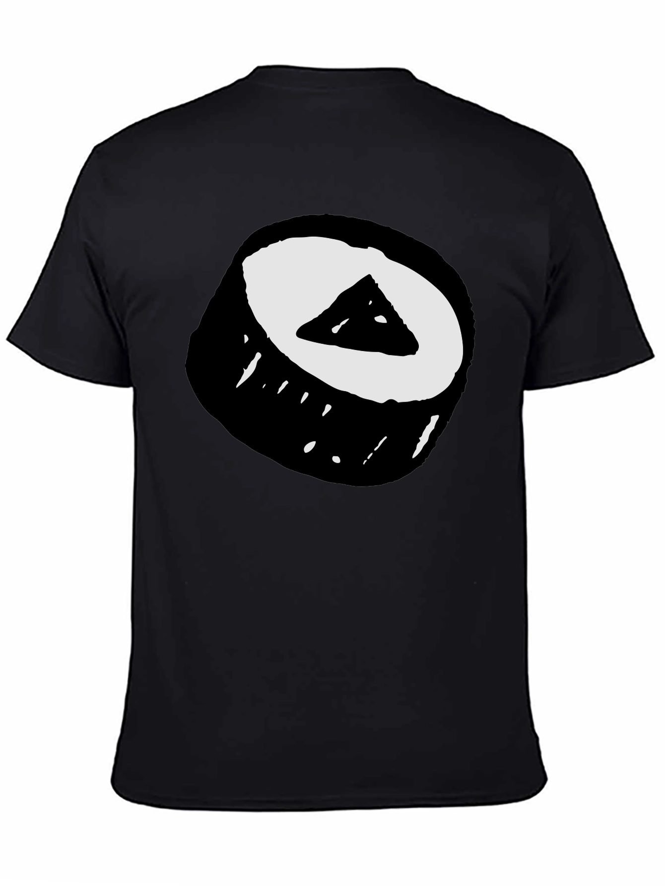 Sushi Roll Graphic Tee - Black Cotton T-Shirt