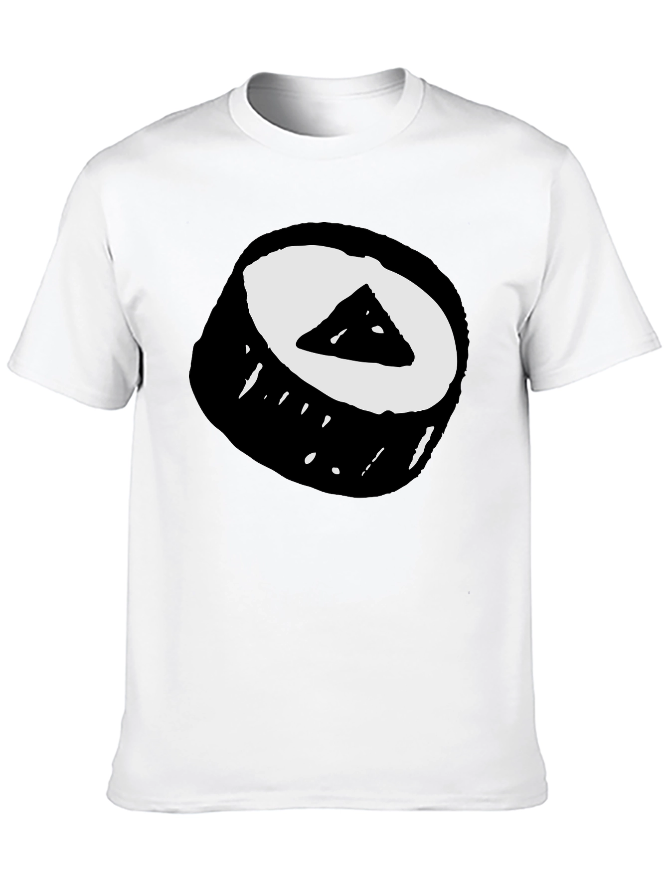 Sushi Roll Graphic Tee - Black Cotton T-Shirt