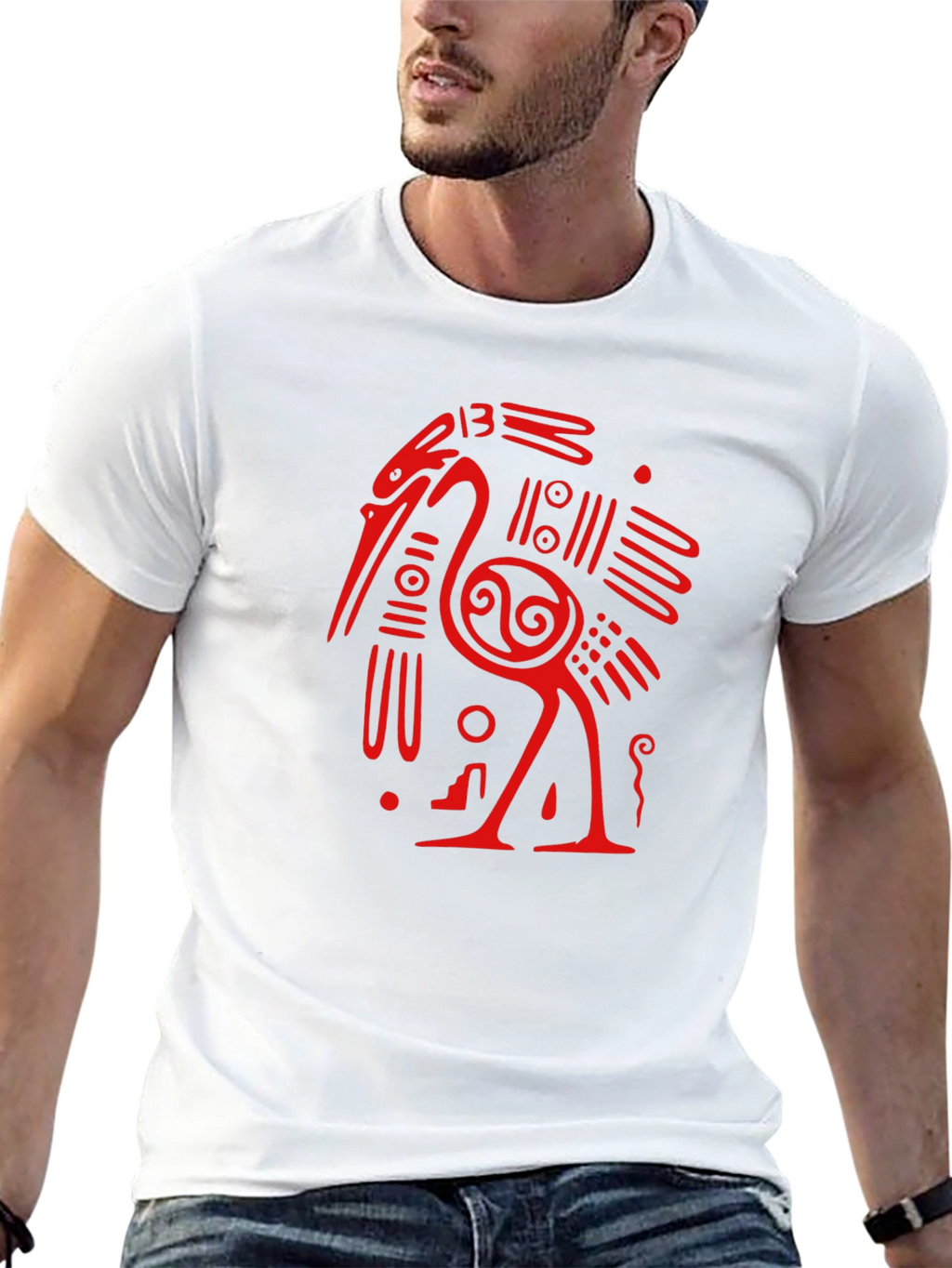 Tribal Heron Graphic Tee