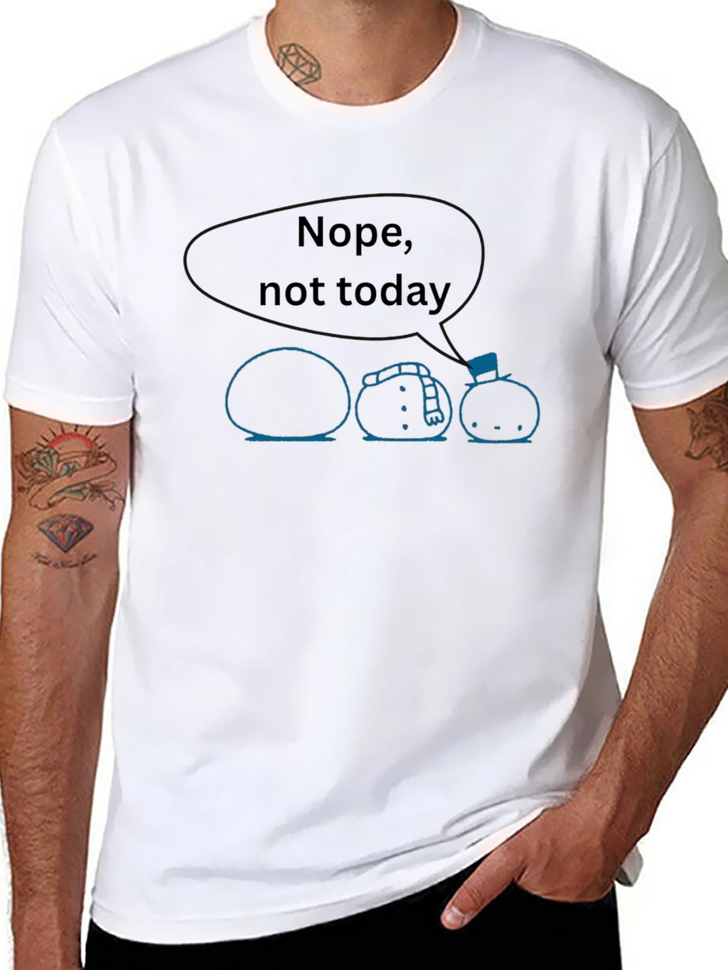 Nope Not Today Snowman Graphic Tee