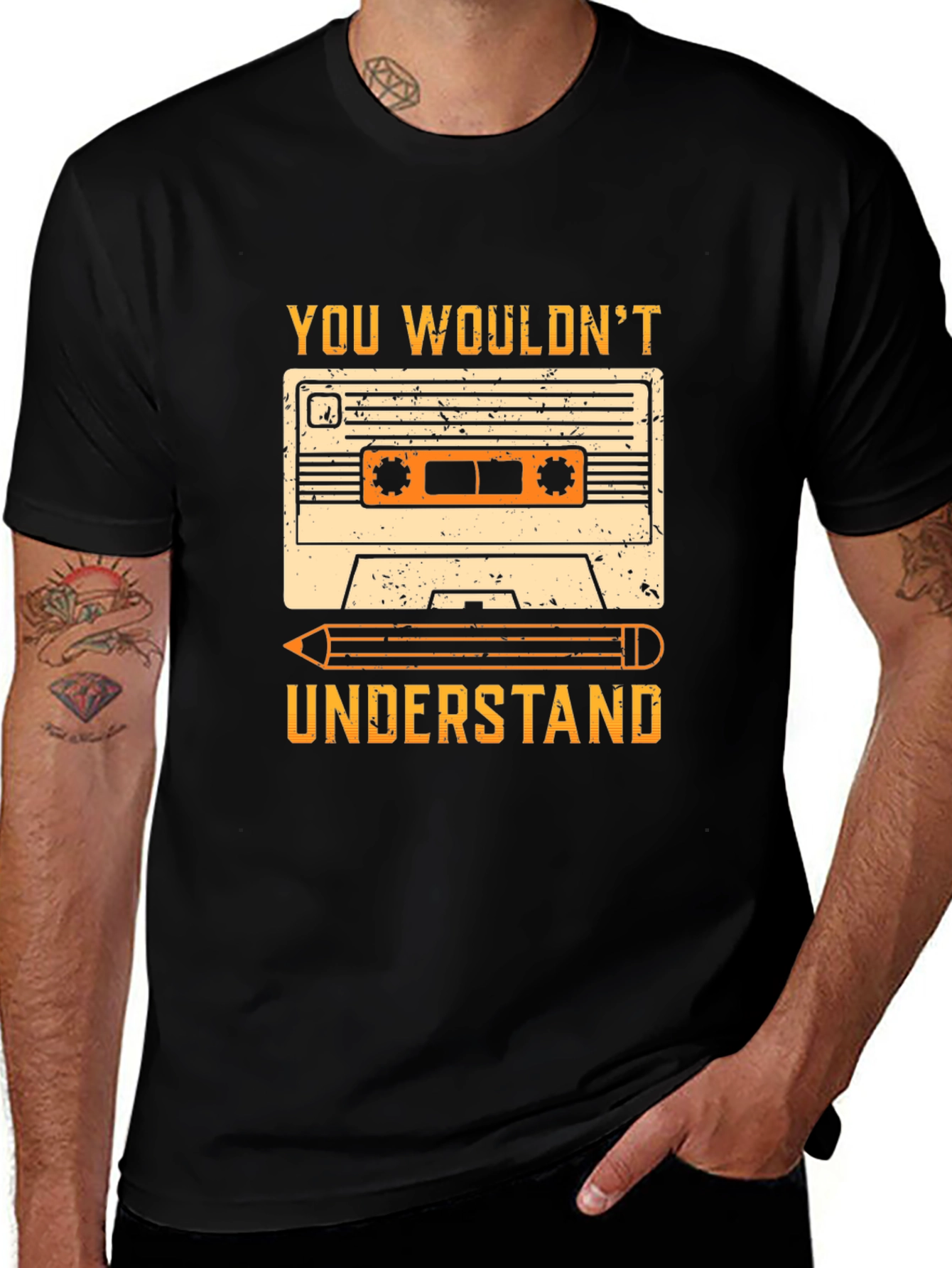 Cassette Tape & Pencil Graphic Tee