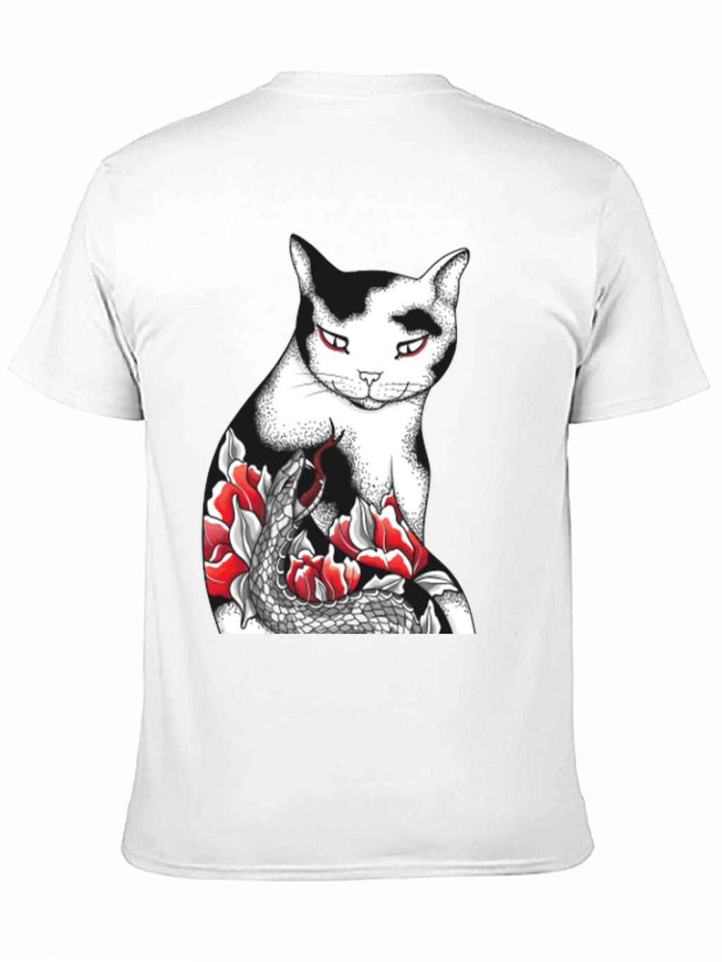 Cat & Snake Graphic Tee - Unique Design