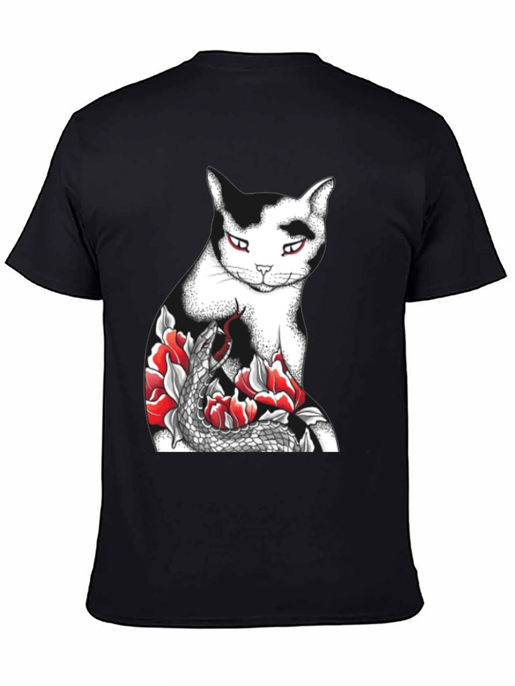 Cat & Snake Graphic Tee - Unique Design