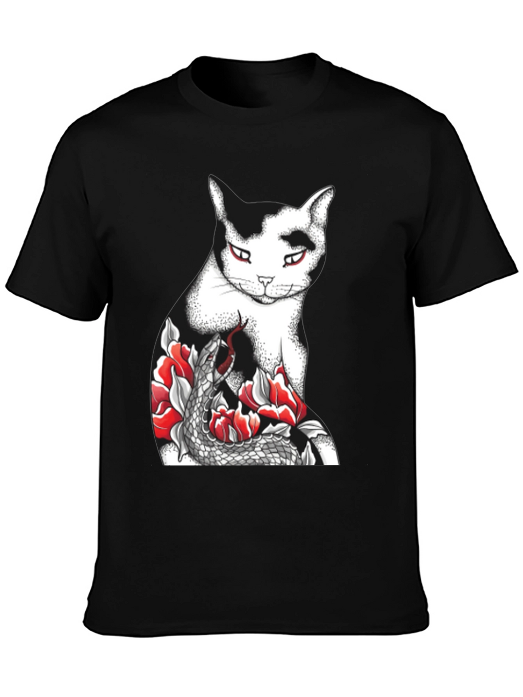 Cat & Snake Graphic Tee - Unique Design