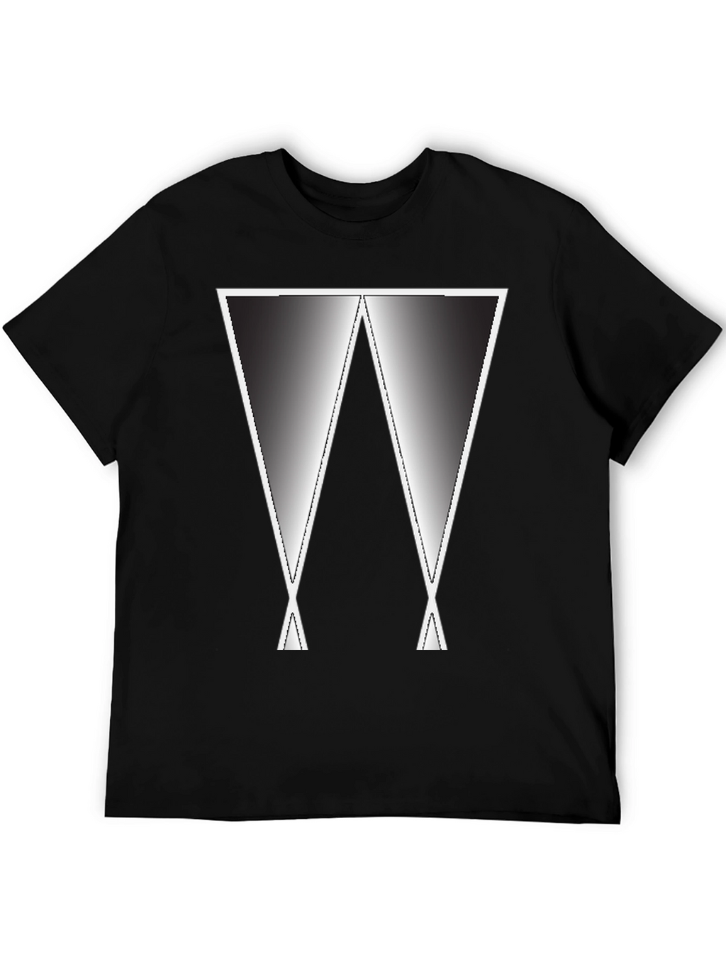 Abstract Gradient W Graphic Tee - Black Casual Shirt