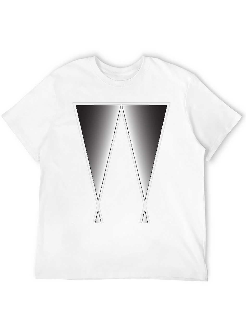 Abstract Gradient W Graphic Tee - Black Casual Shirt