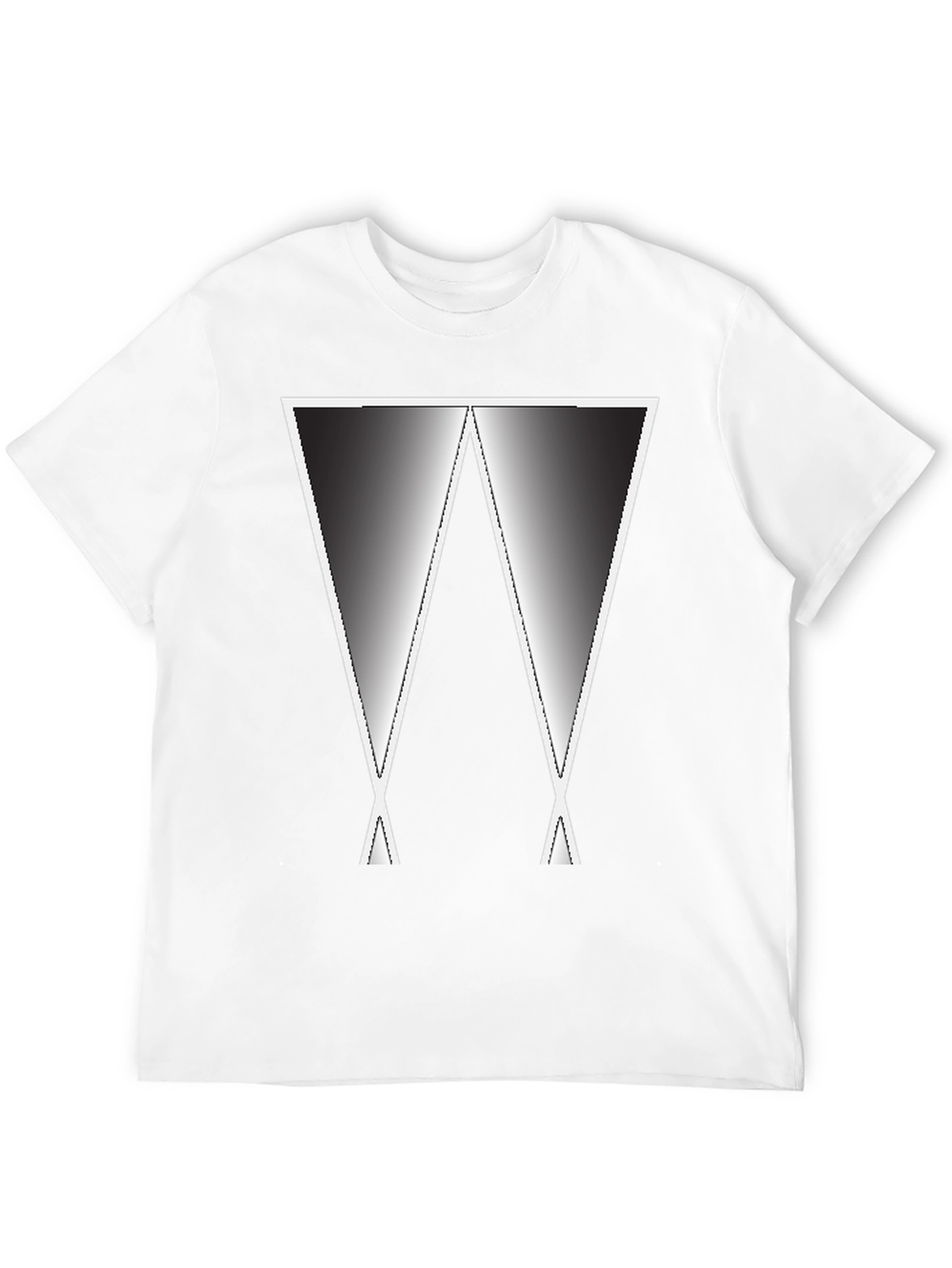 Abstract Gradient W Graphic Tee - Black Casual Shirt