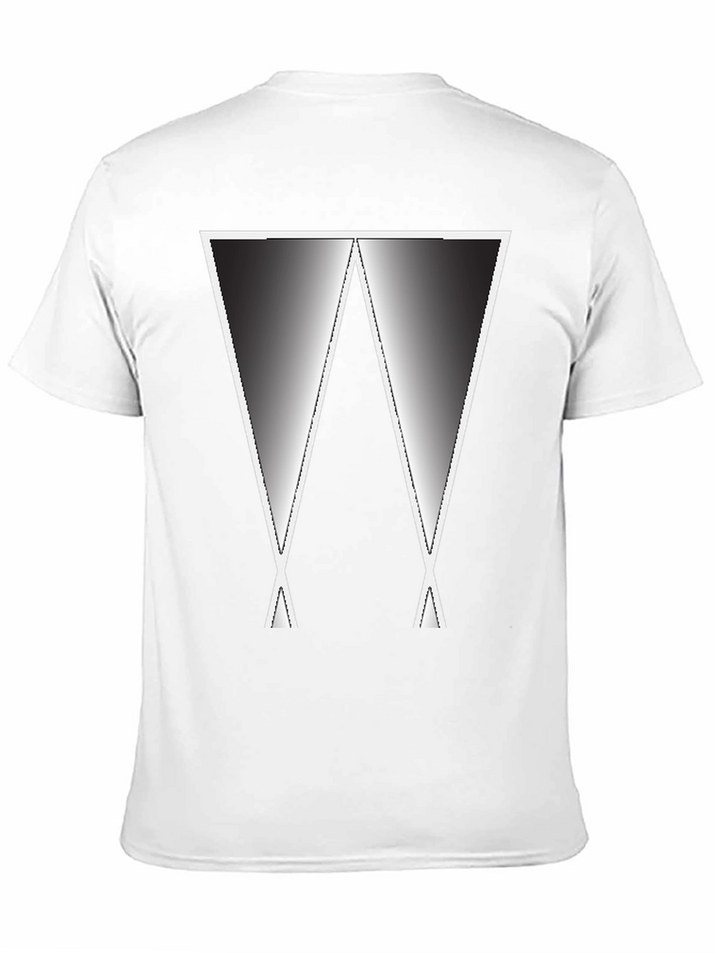 Abstract Gradient W Graphic Tee - Black Casual Shirt