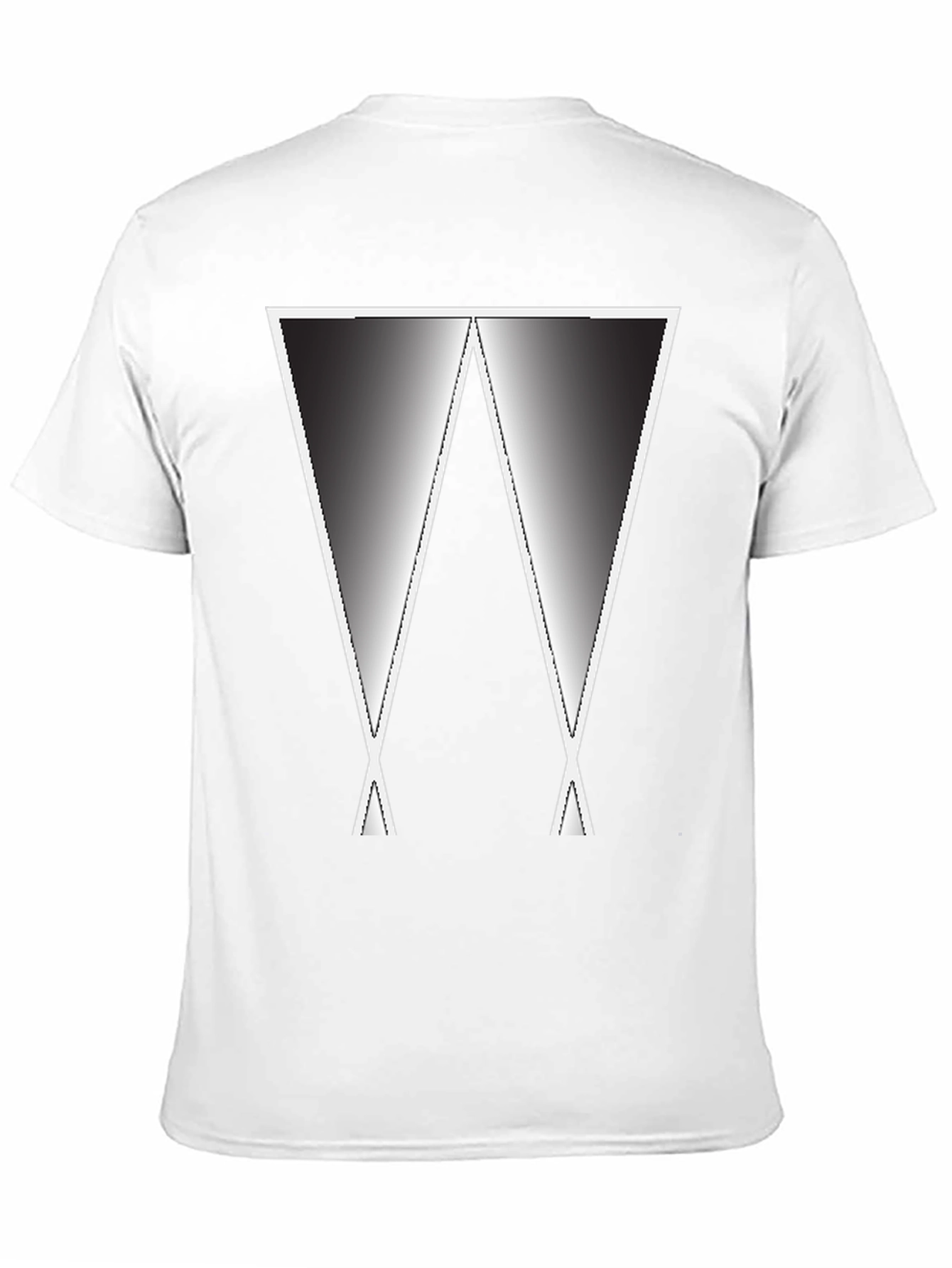 Abstract Gradient W Graphic Tee - Black Casual Shirt