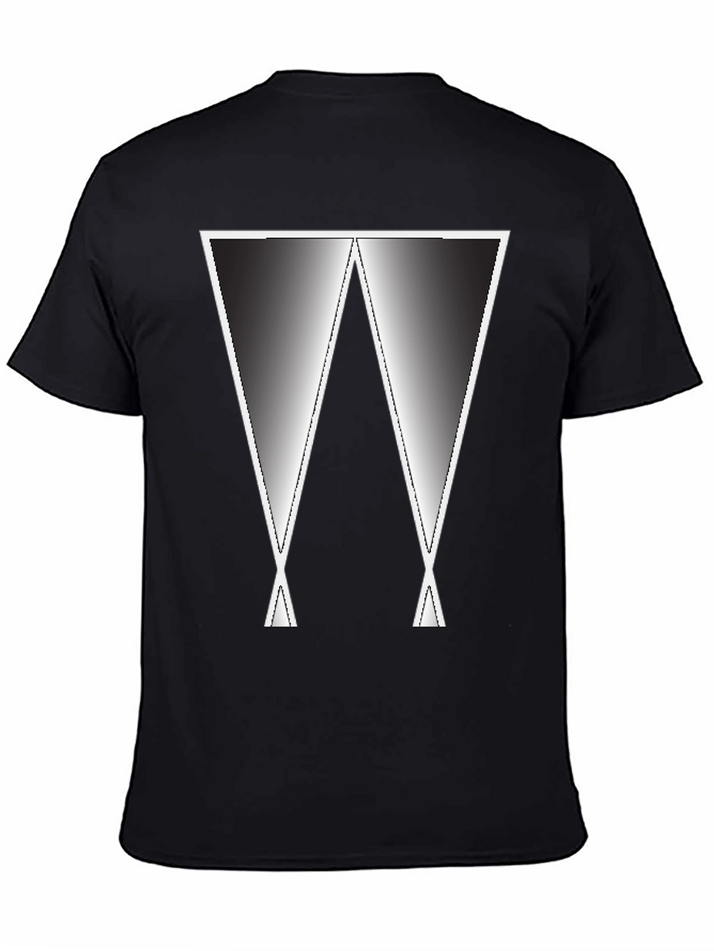 Abstract Gradient W Graphic Tee - Black Casual Shirt