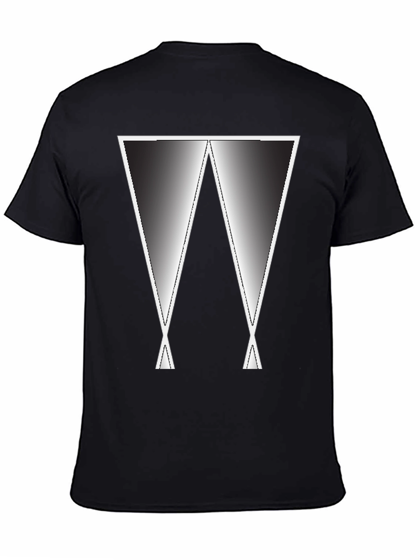 Abstract Gradient W Graphic Tee - Black Casual Shirt