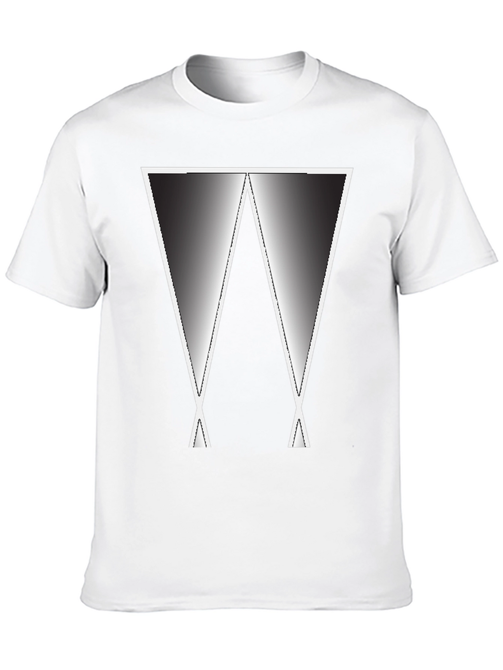 Abstract Gradient W Graphic Tee - Black Casual Shirt