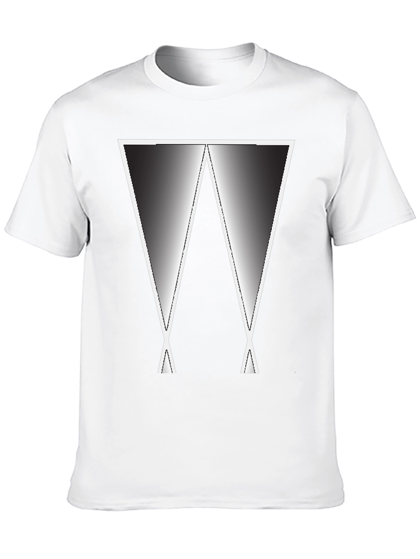 Abstract Gradient W Graphic Tee - Black Casual Shirt