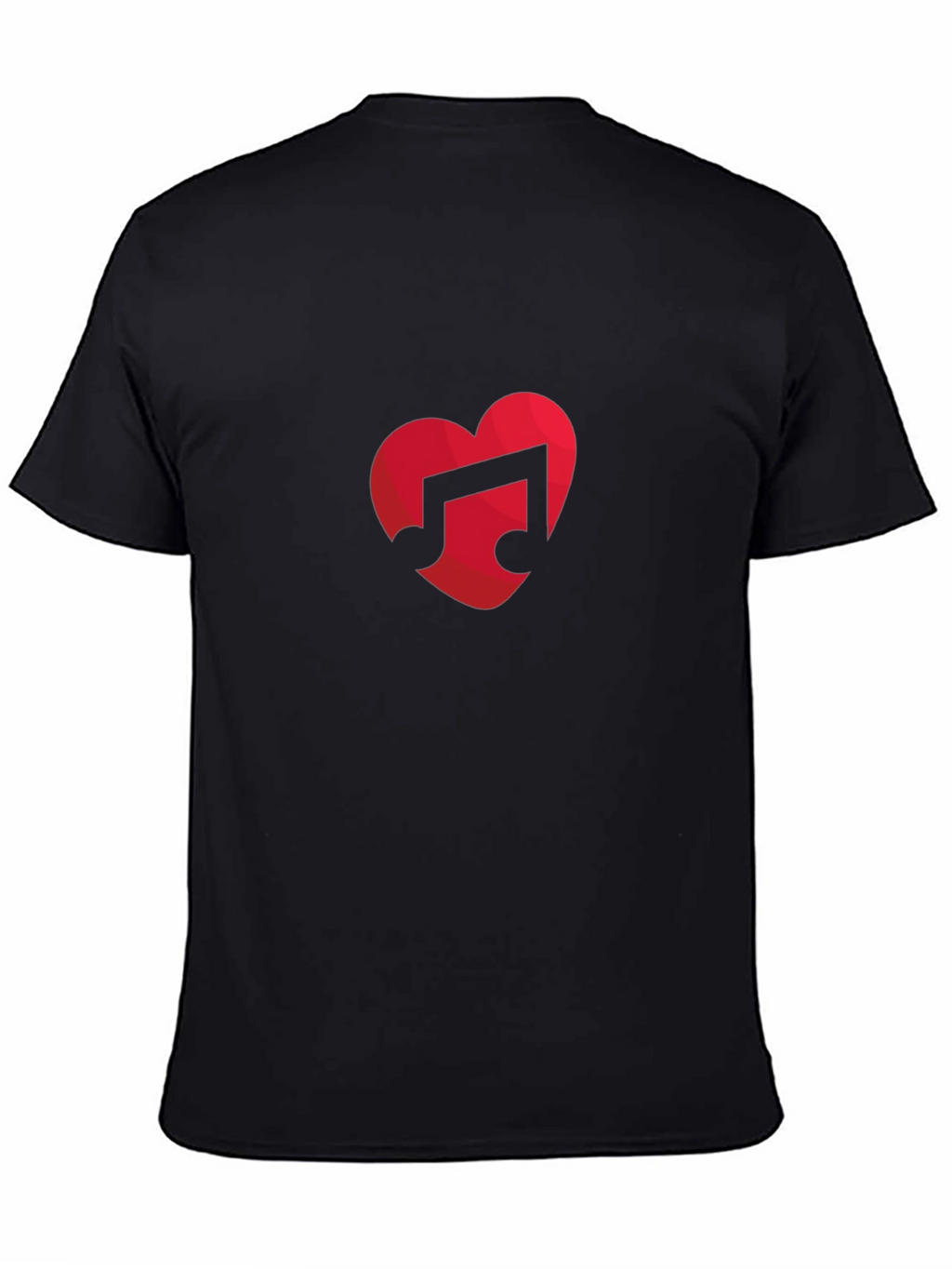 Music Lovers Heart Note Black T-Shirt