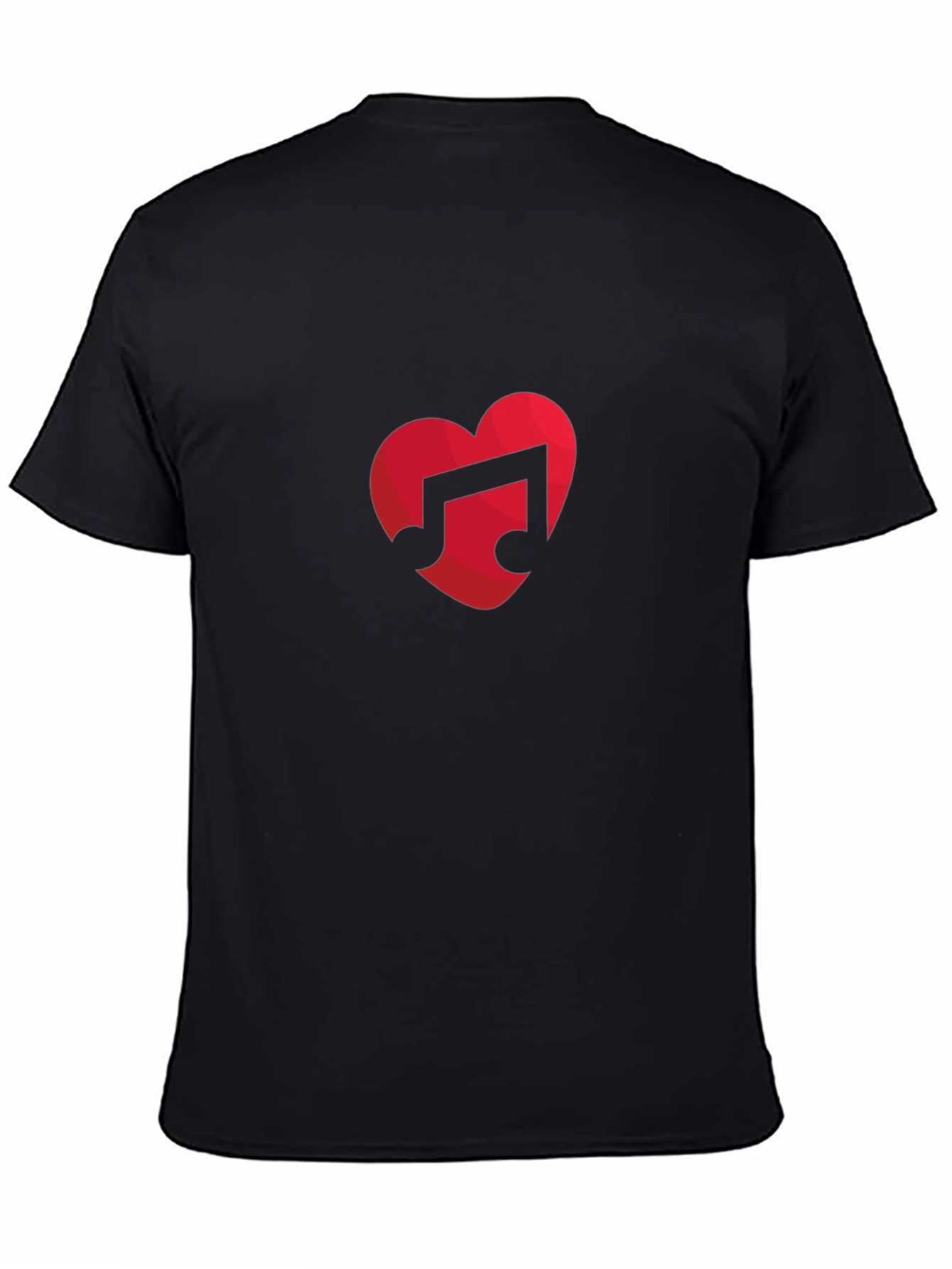 Music Lovers Heart Note Black T-Shirt