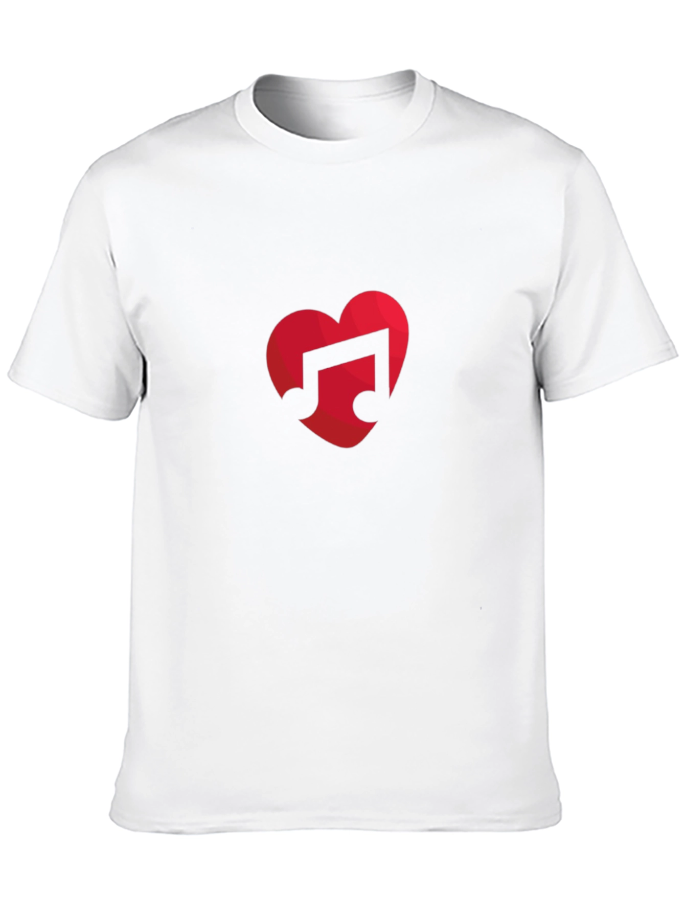 Music Lovers Heart Note Black T-Shirt