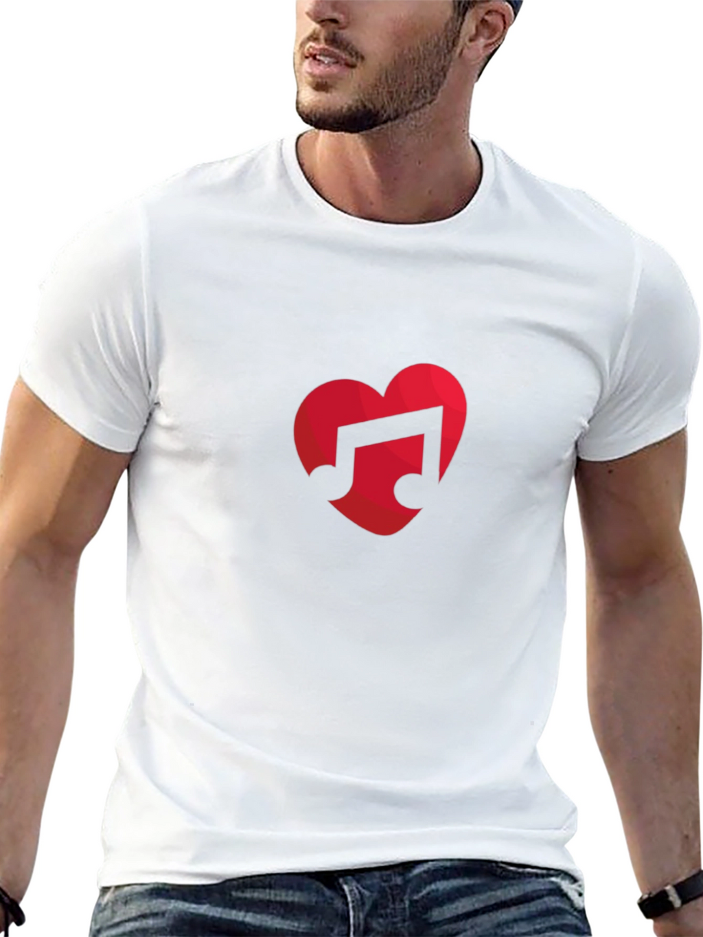 Music Lovers Heart Note Black T-Shirt