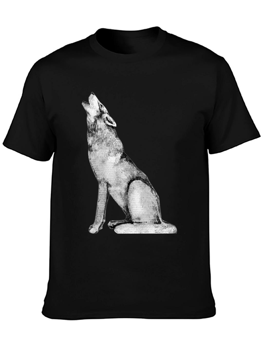 Wolf Howl Graphic Tee - Black Cotton Casual Shirt
