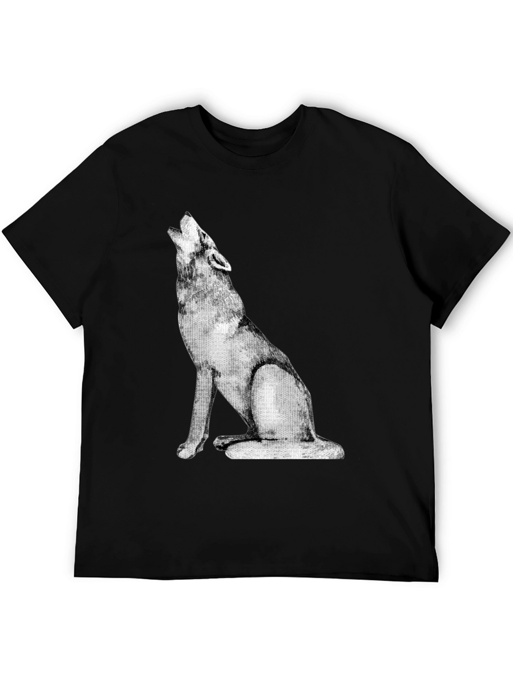 Wolf Howl Graphic Tee - Black Cotton Casual Shirt